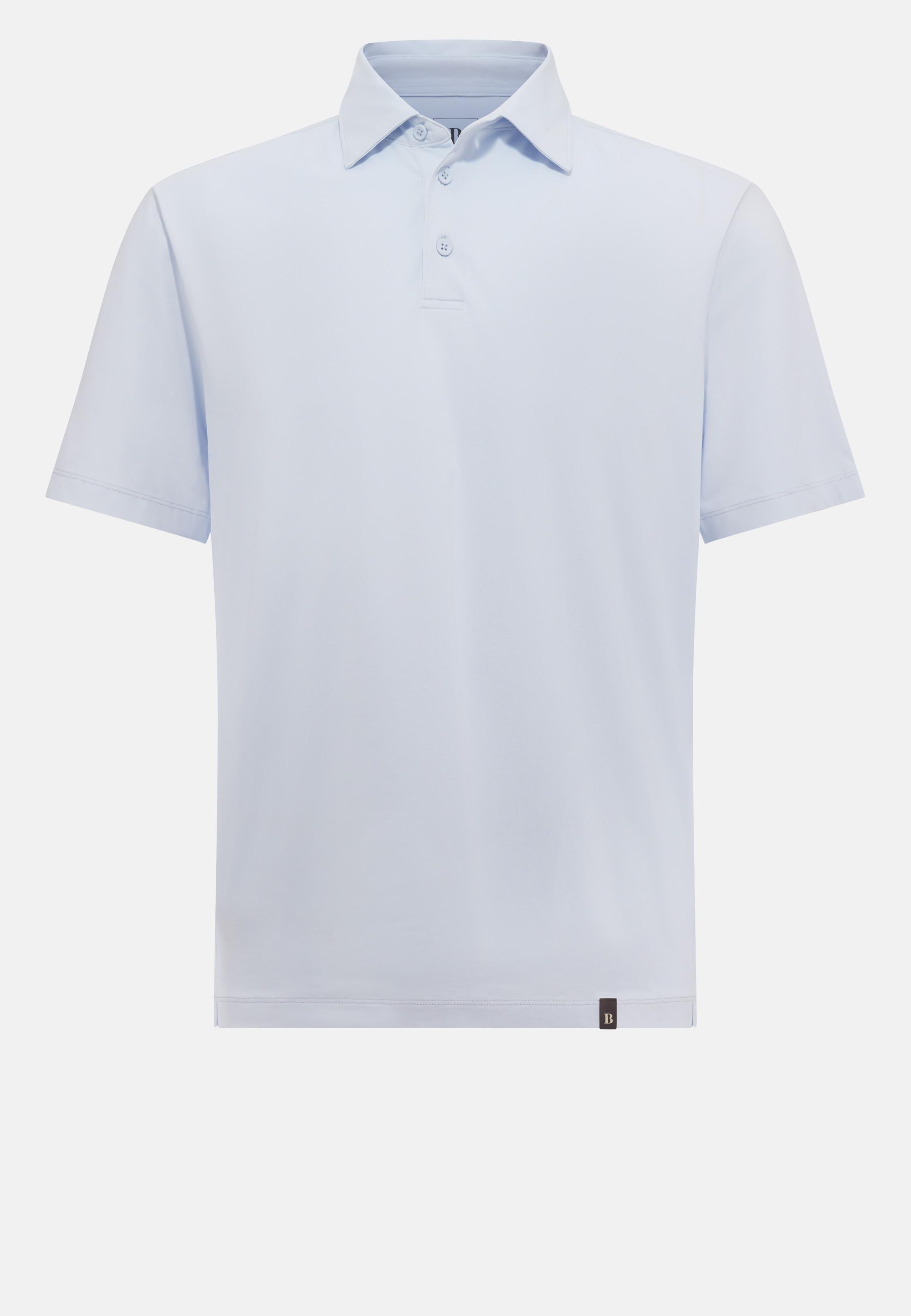 Polo Shirt In Stretch Supima Cotton Blue, Light Blue, large image number 8