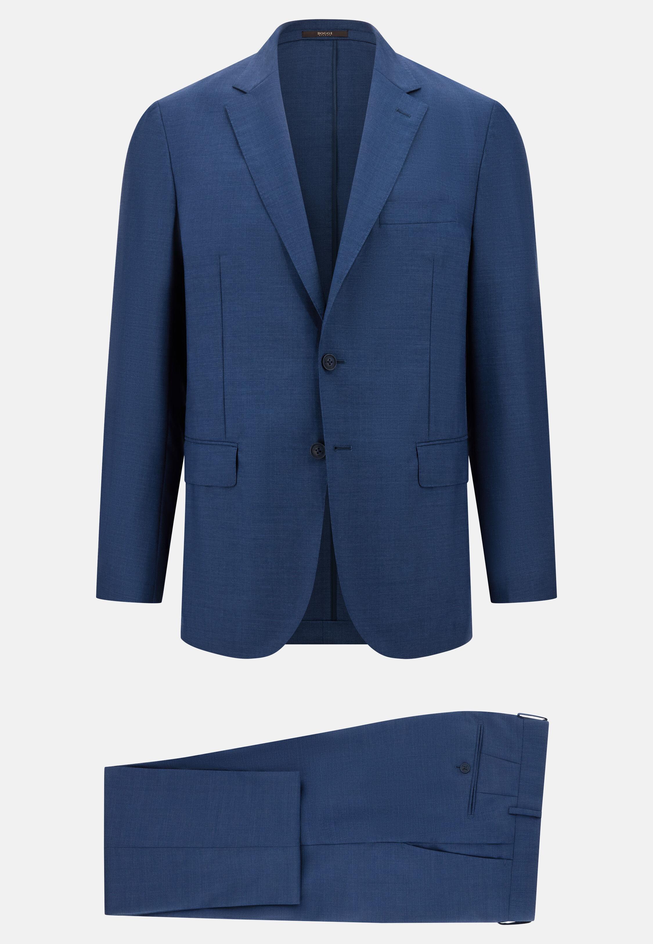 Pure Tropical Wool Suit Navy, Indigo, large image number 8