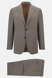 Brown Micro Pattern Suit In Pure Wool, , large image number 5