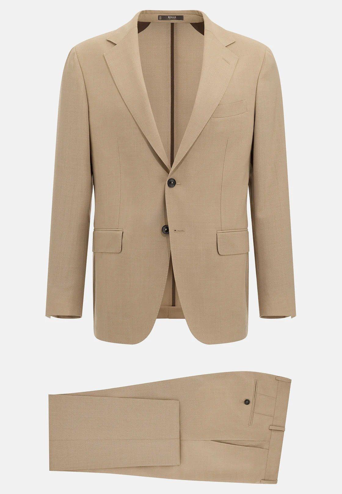 Beige Pure Travel Wool Suit, , large image number 3