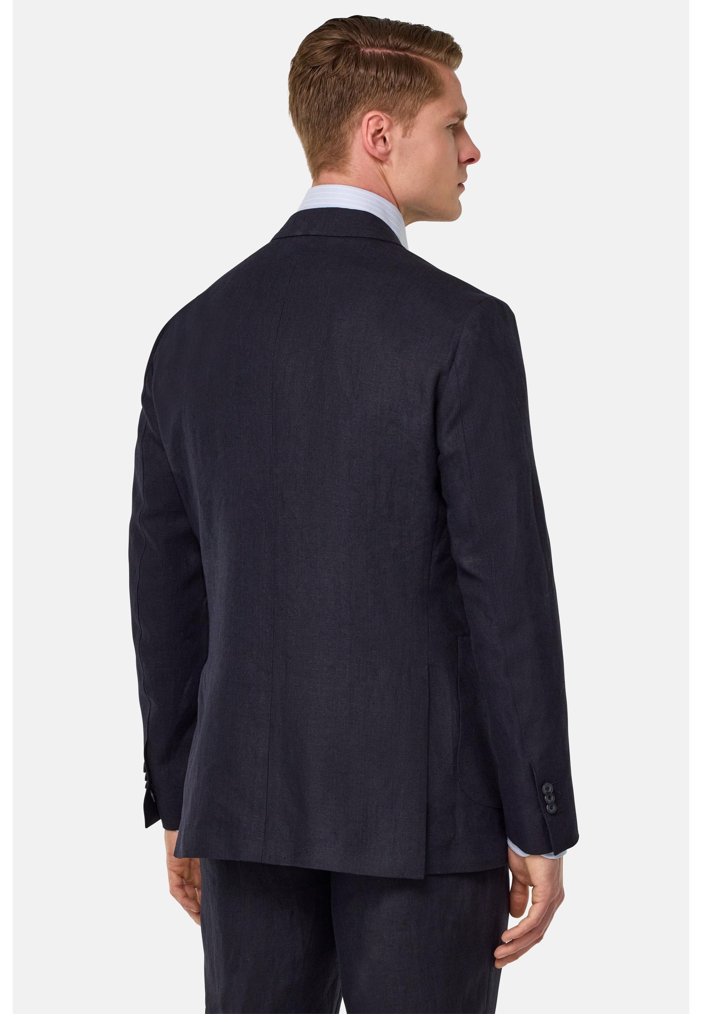Pure Linen Suit Navy, , large image number 1
