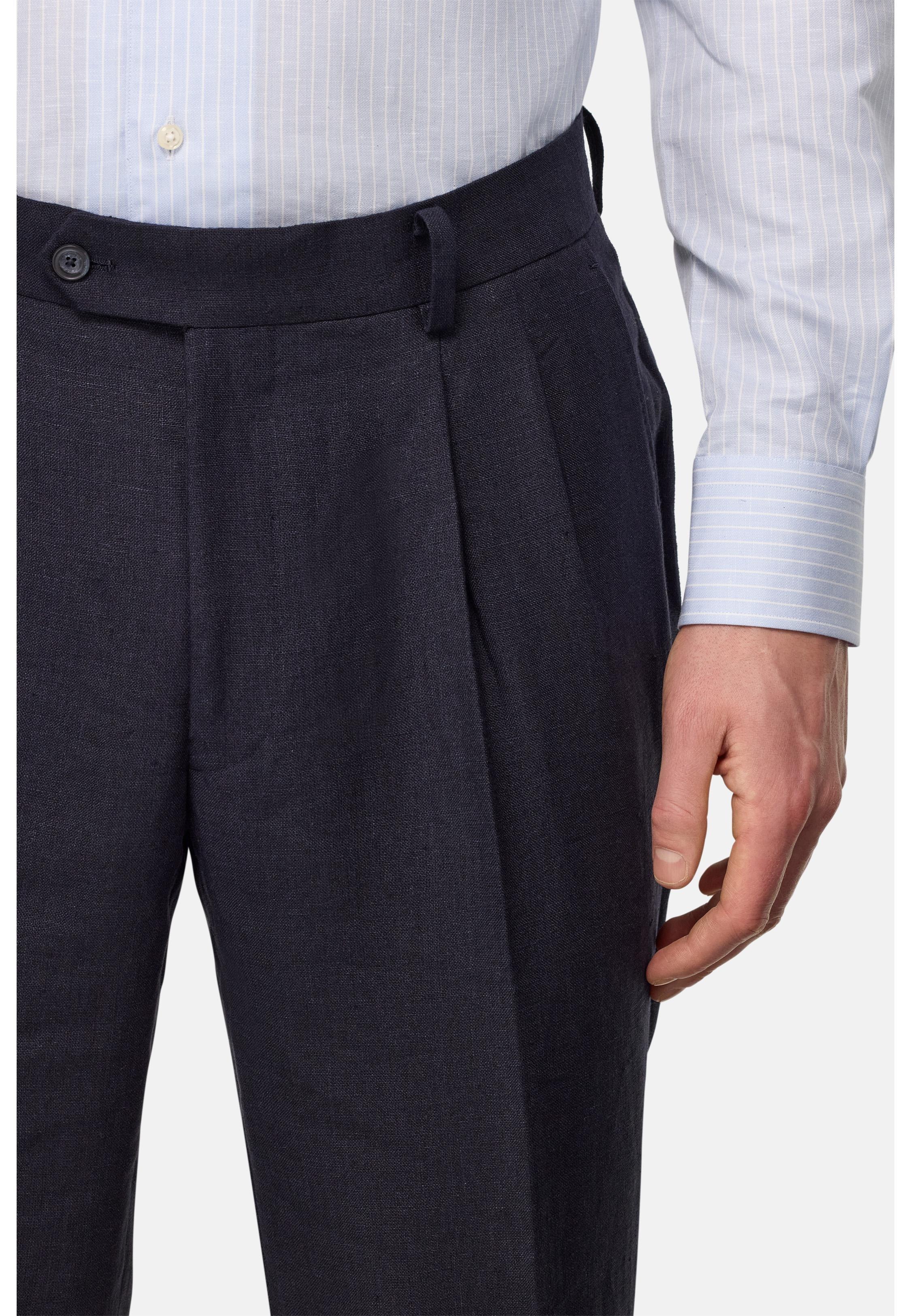 Pure Linen Suit Navy, , large image number 3