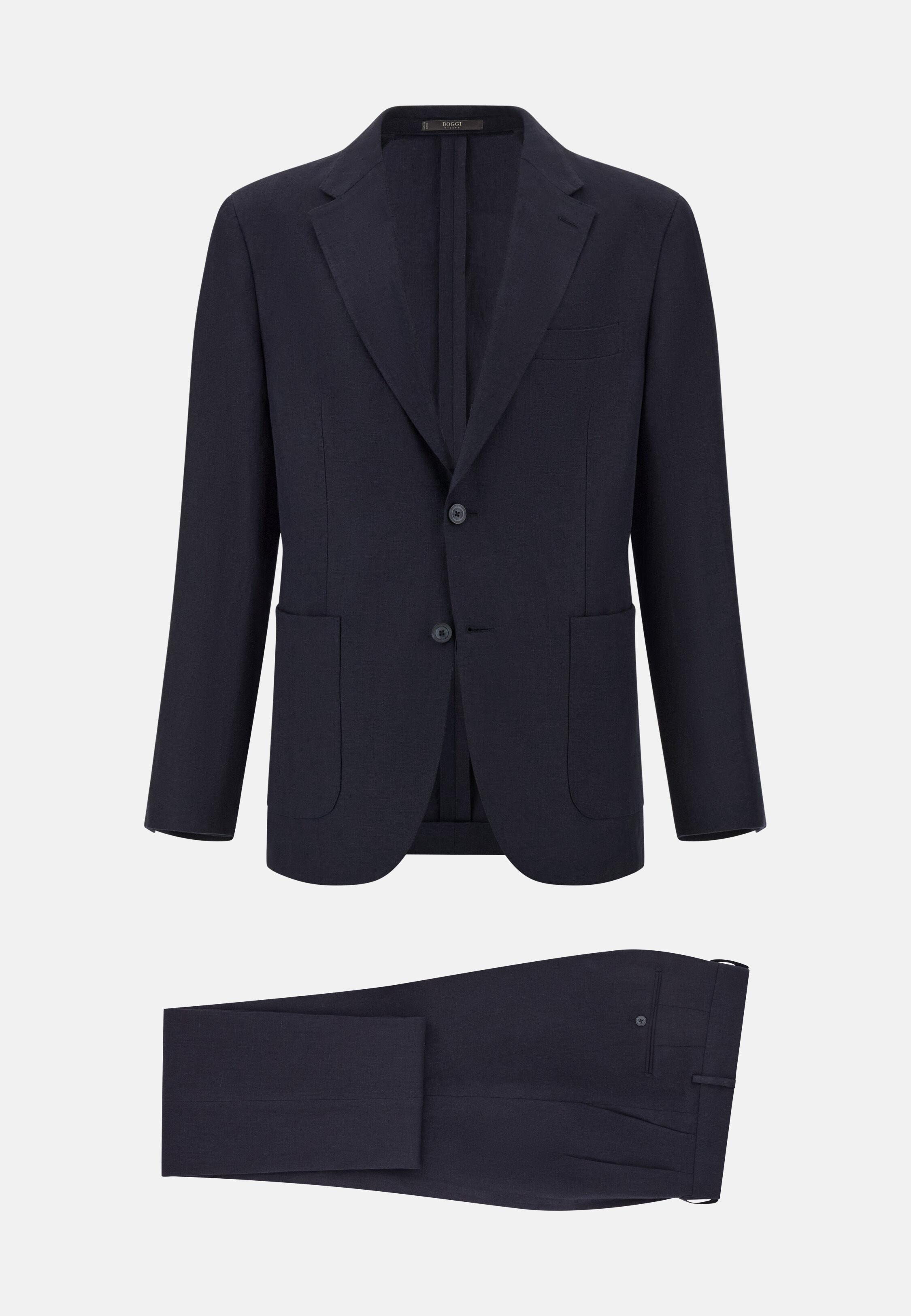 Pure Linen Suit Navy, Navy blue, large image number 9