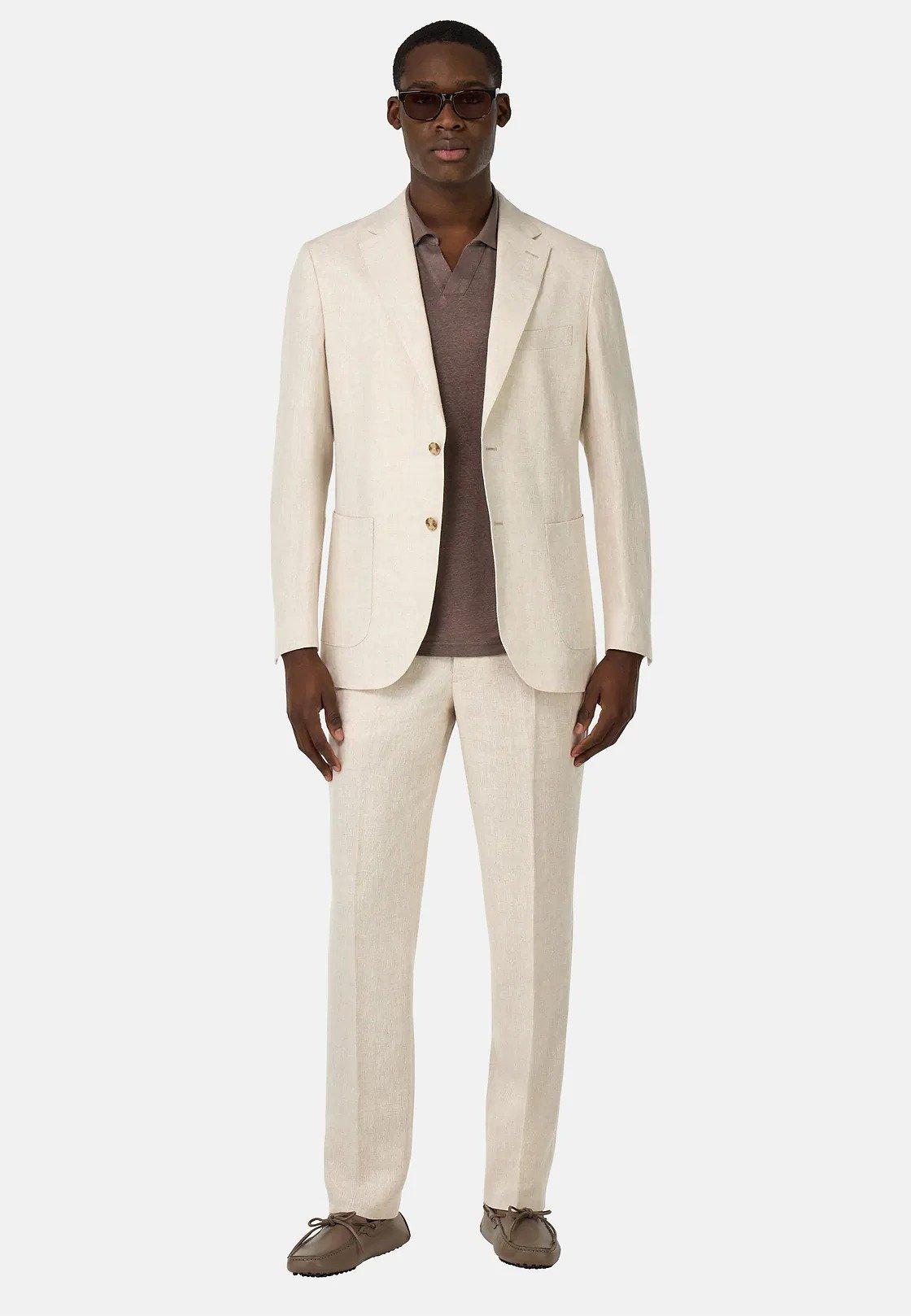 Pure Linen Suit Beige, Beige, medium