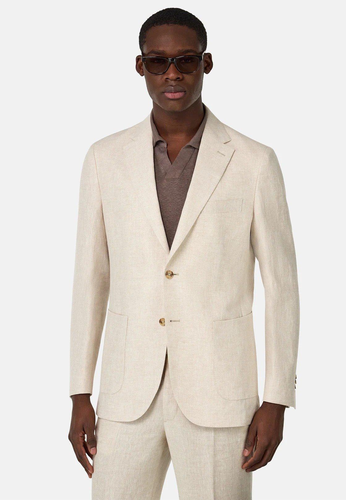 Pure Linen Suit Beige, Beige, medium
