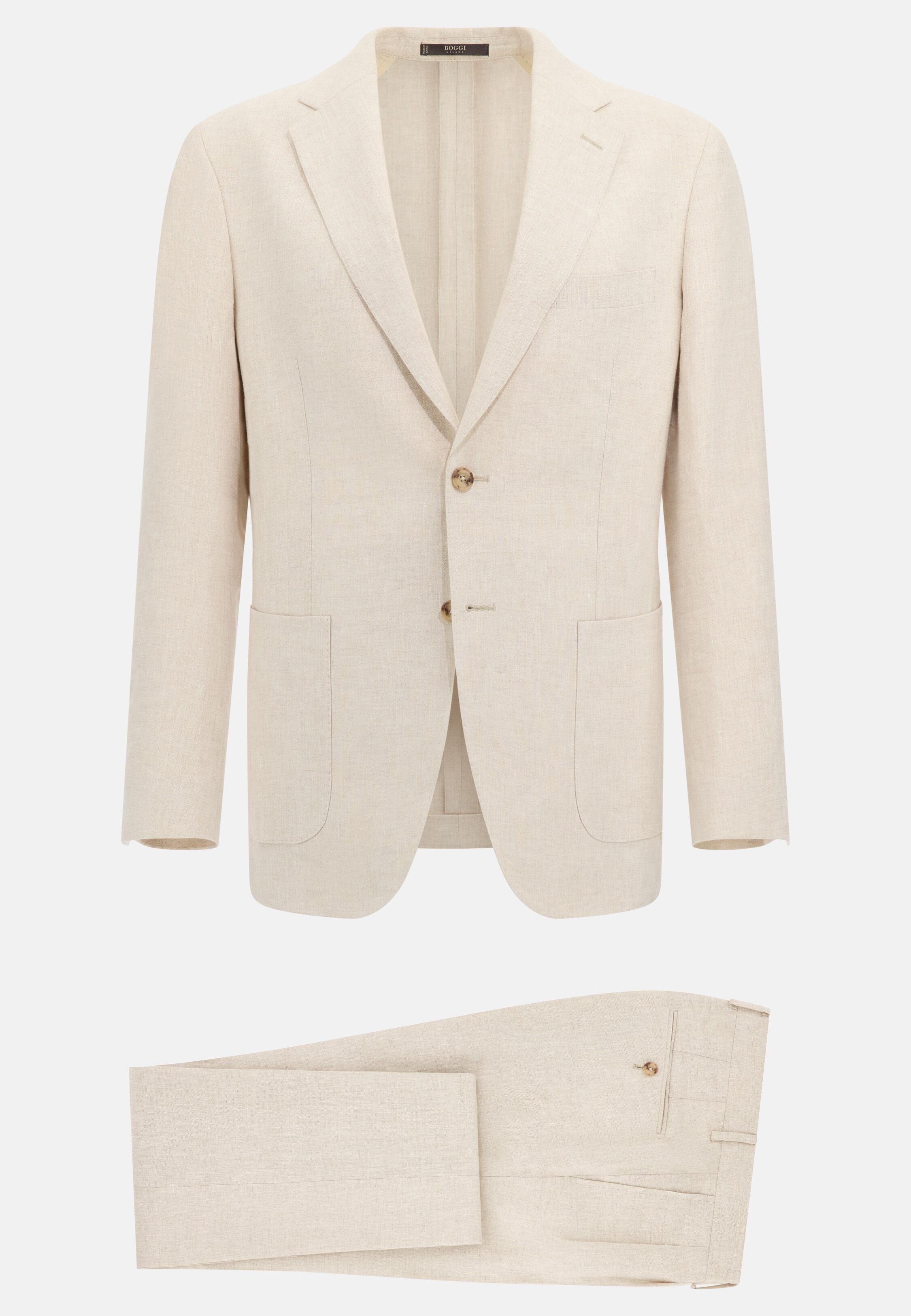 Pure Linen Suit Beige, Beige, large image number 9