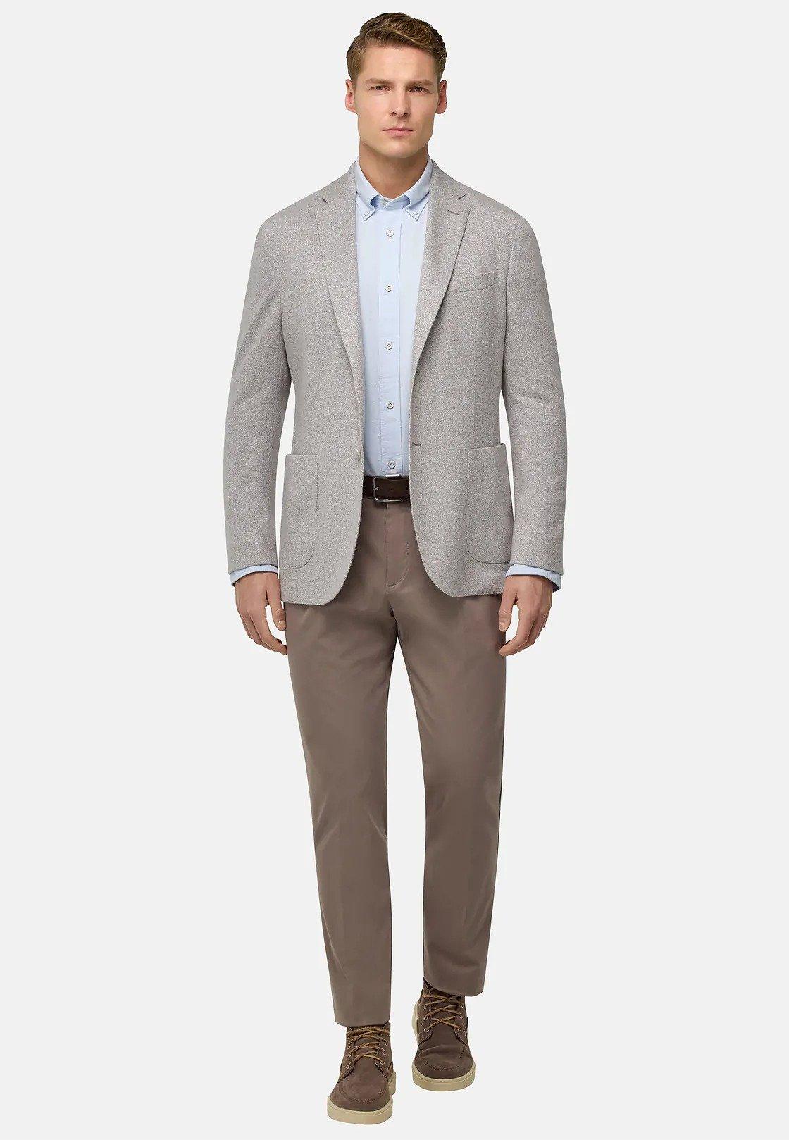B Jersey Cotton And Linen Jacket Grey, Light grey, large image number 0