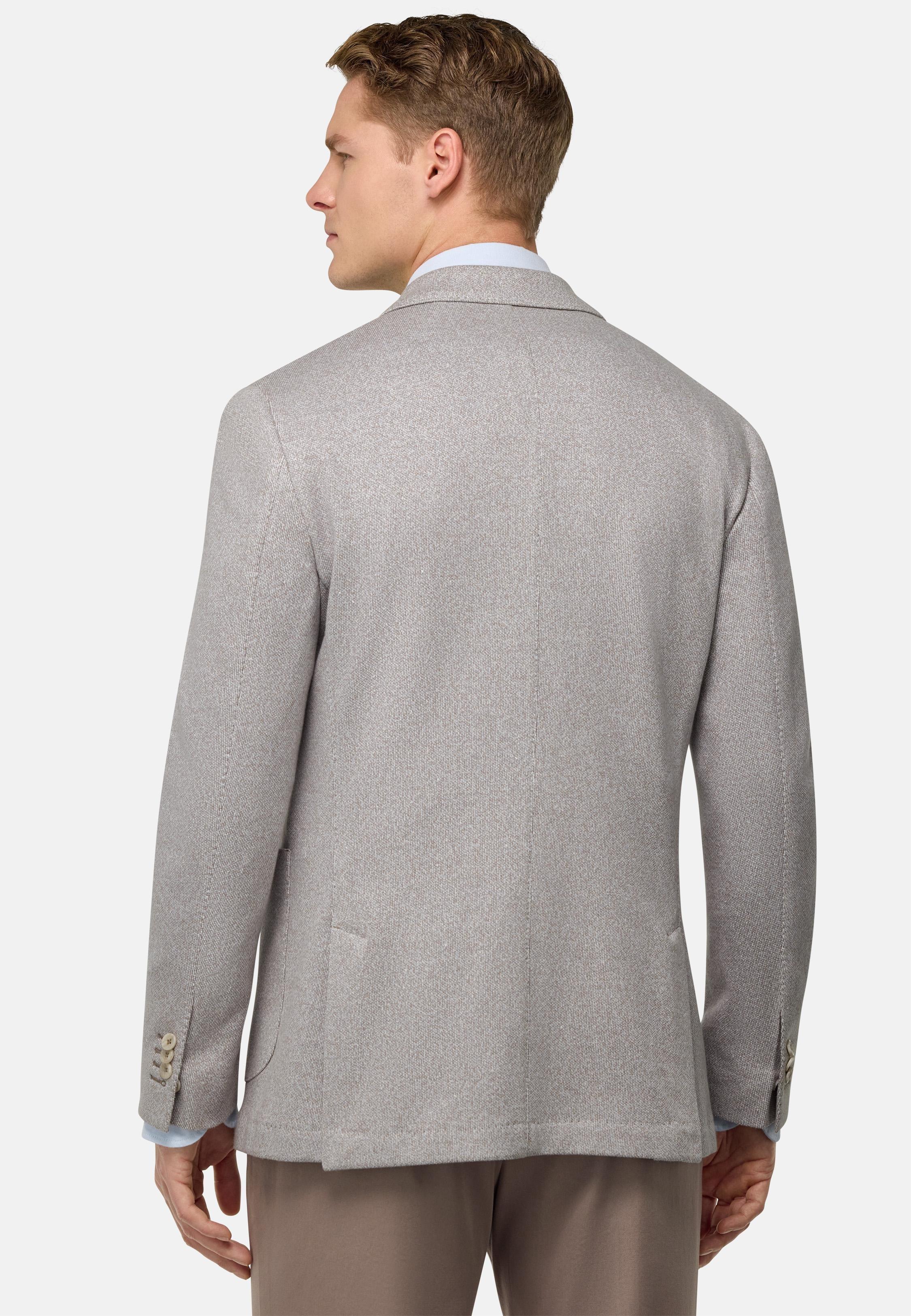 B Jersey Cotton And Linen Jacket Grey, Light grey, large image number 3