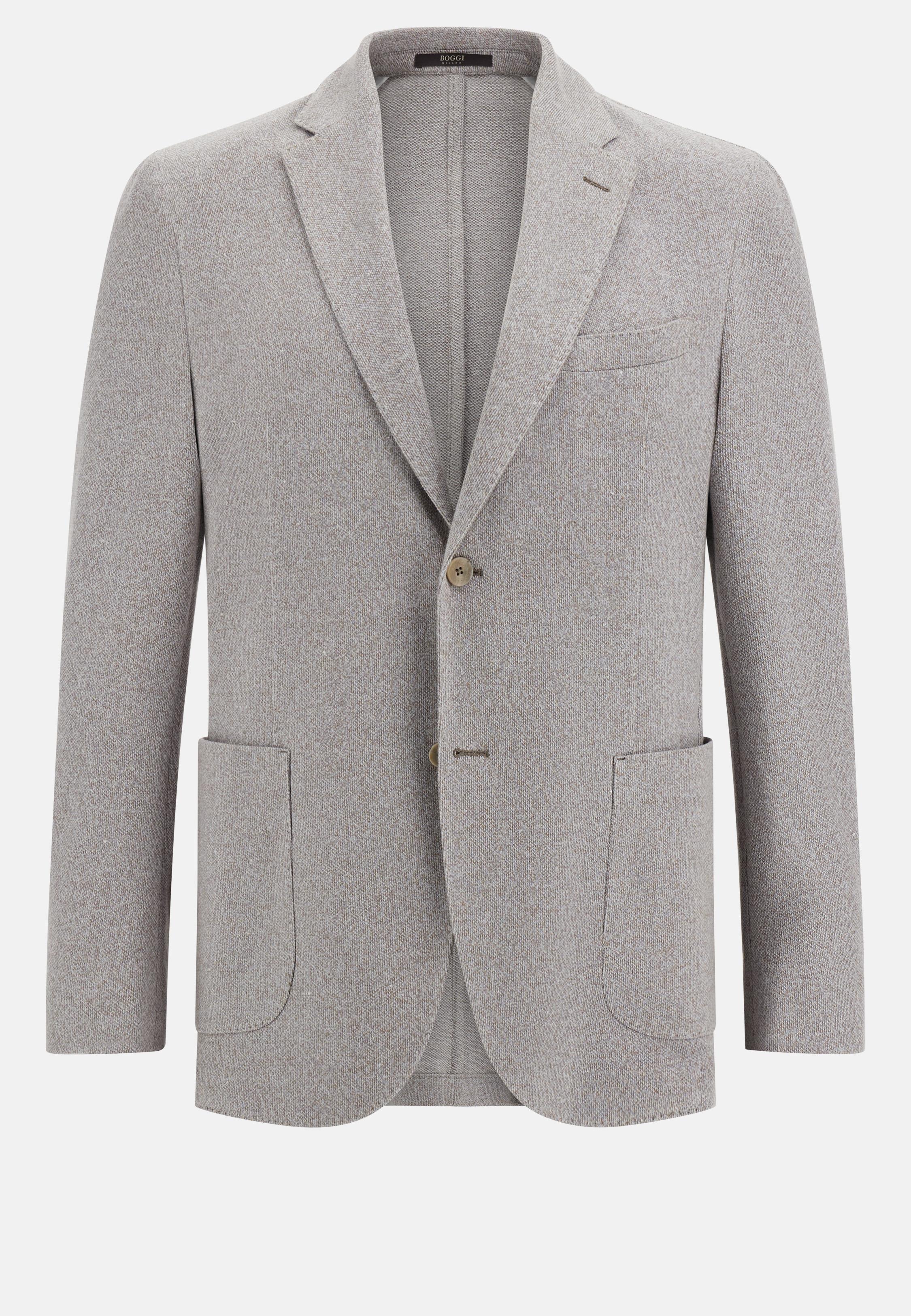 B Jersey Cotton And Linen Jacket Grey, Light grey, large image number 7