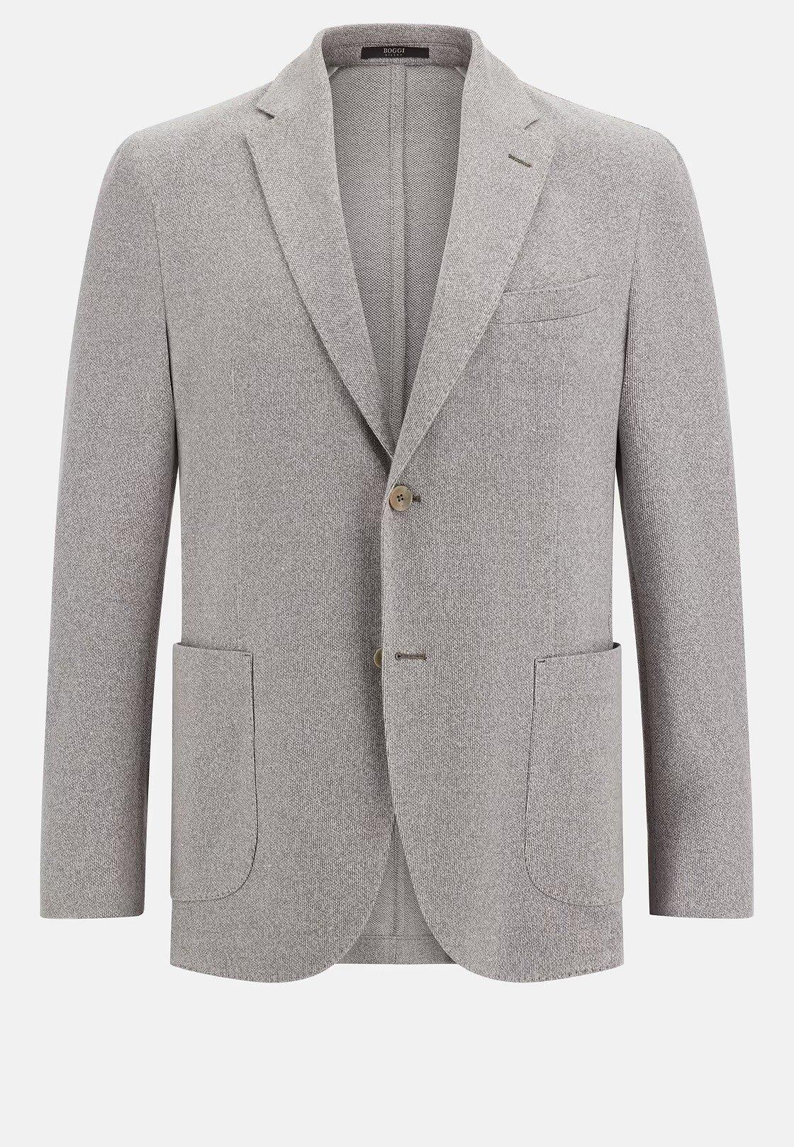 B Jersey Cotton And Linen Jacket Grey, Light grey, large image number 8