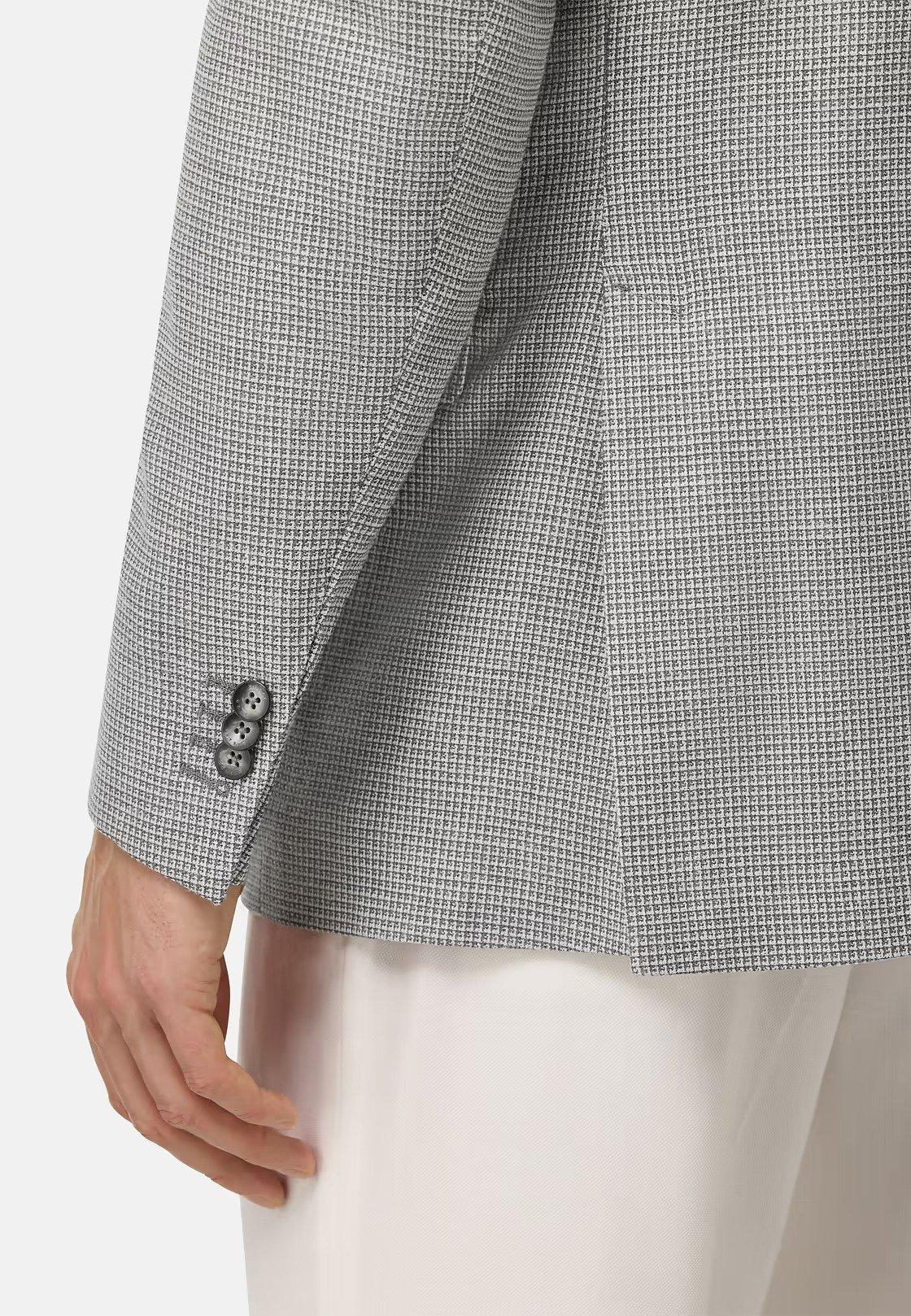 Jacket In Stretch Linen And Wool Grey, Light grey, medium