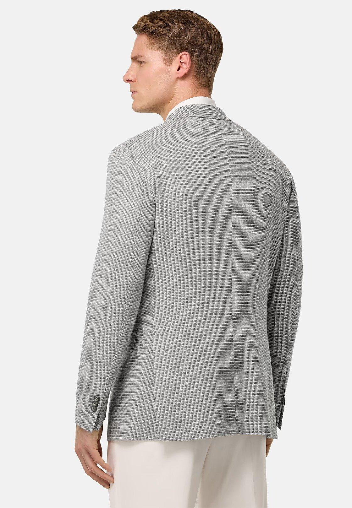 Jacket In Stretch Linen And Wool Grey, Light grey, large image number 4