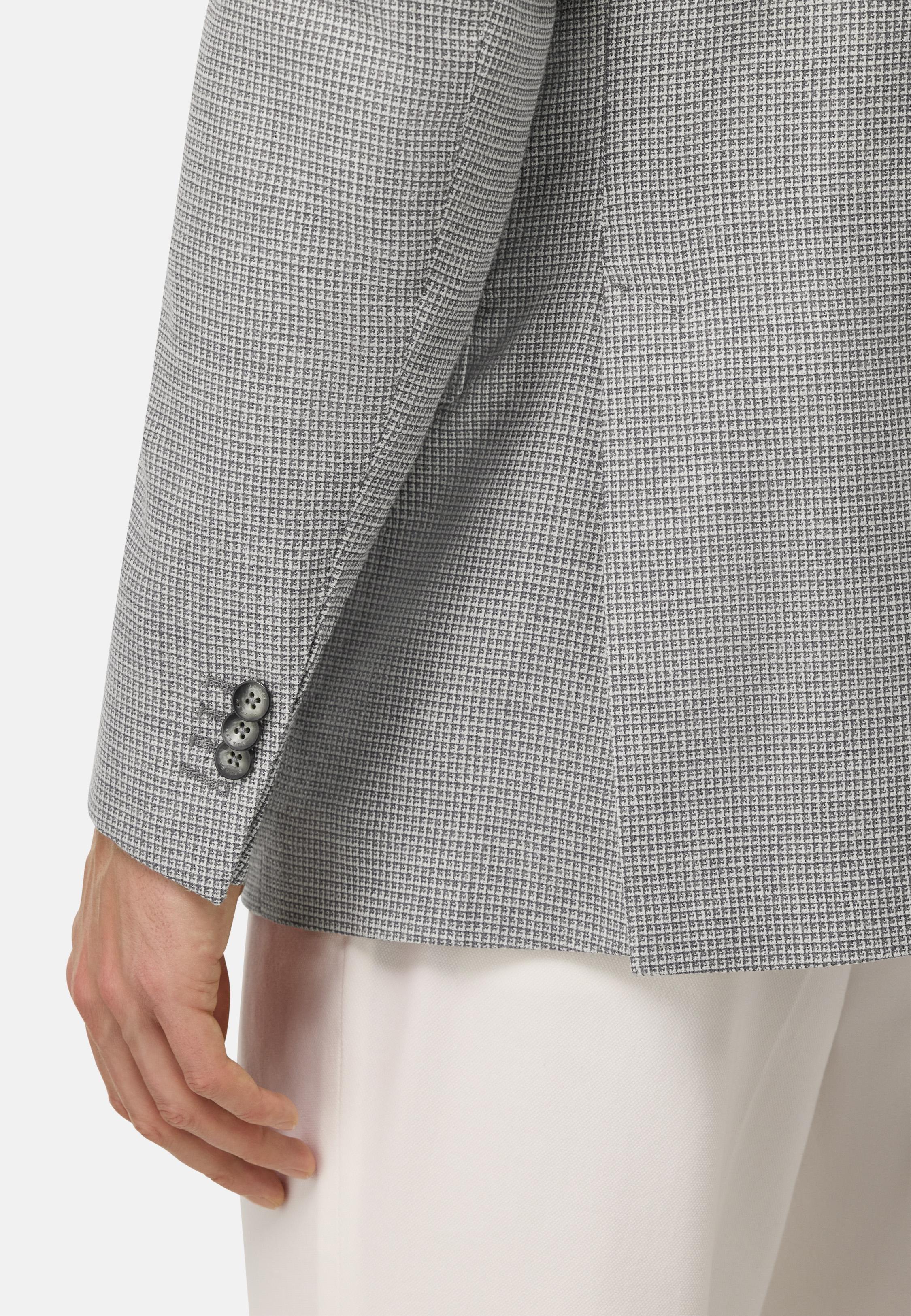 Jacket In Stretch Linen And Wool Grey, Light grey, large image number 5