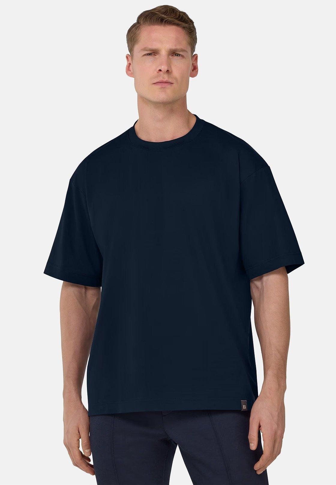 High-Performance S. Cafe Jersey T-Shirt Navy, , large image number 2