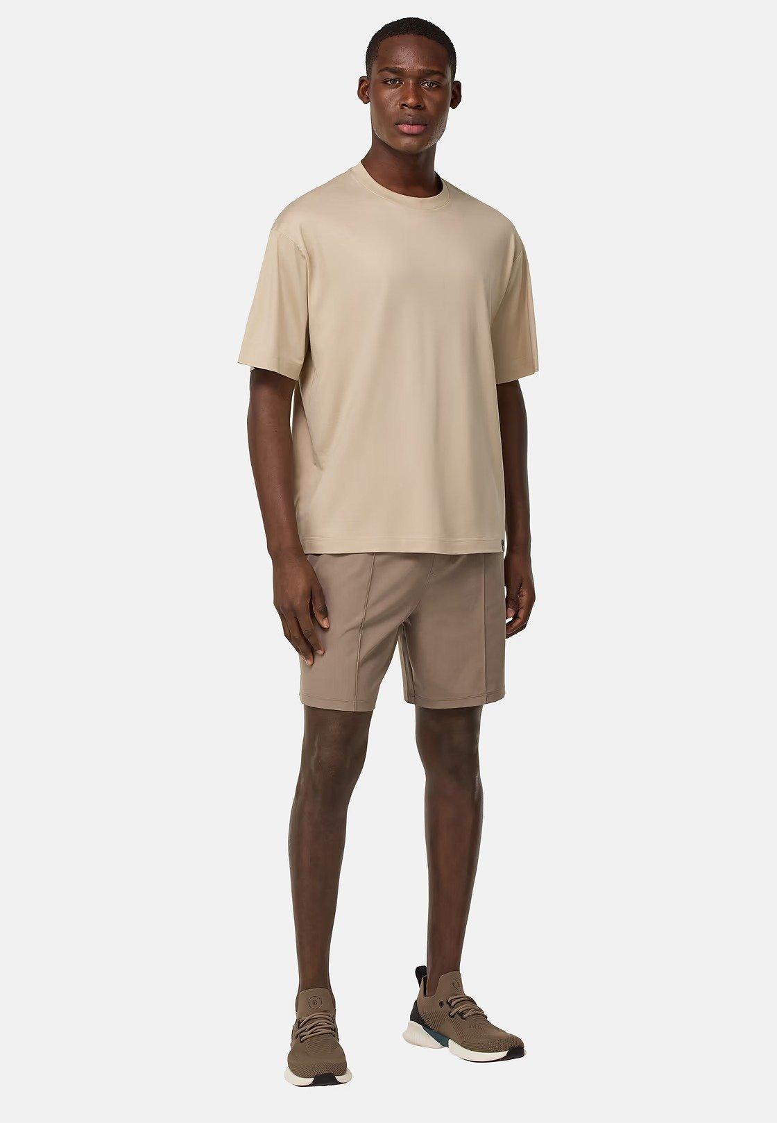 Beige Plain Basic T-Shirt, Sand, medium