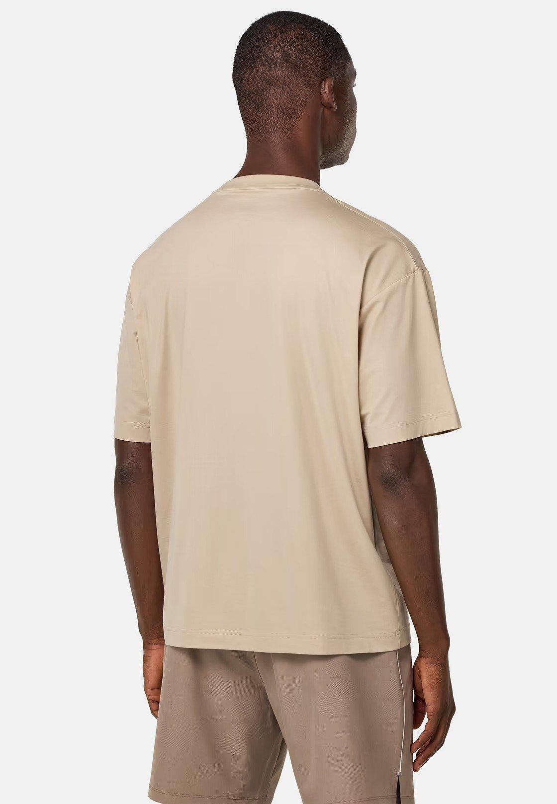 Beige Plain Basic T-Shirt, Sand, large image number 4