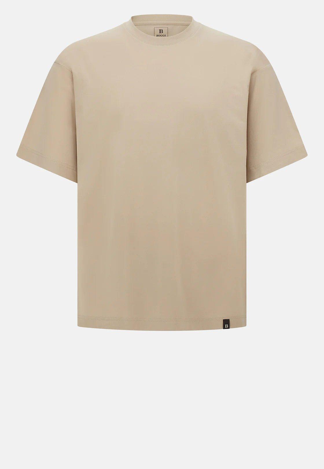 Beige Plain Basic T-Shirt, Sand, large image number 6