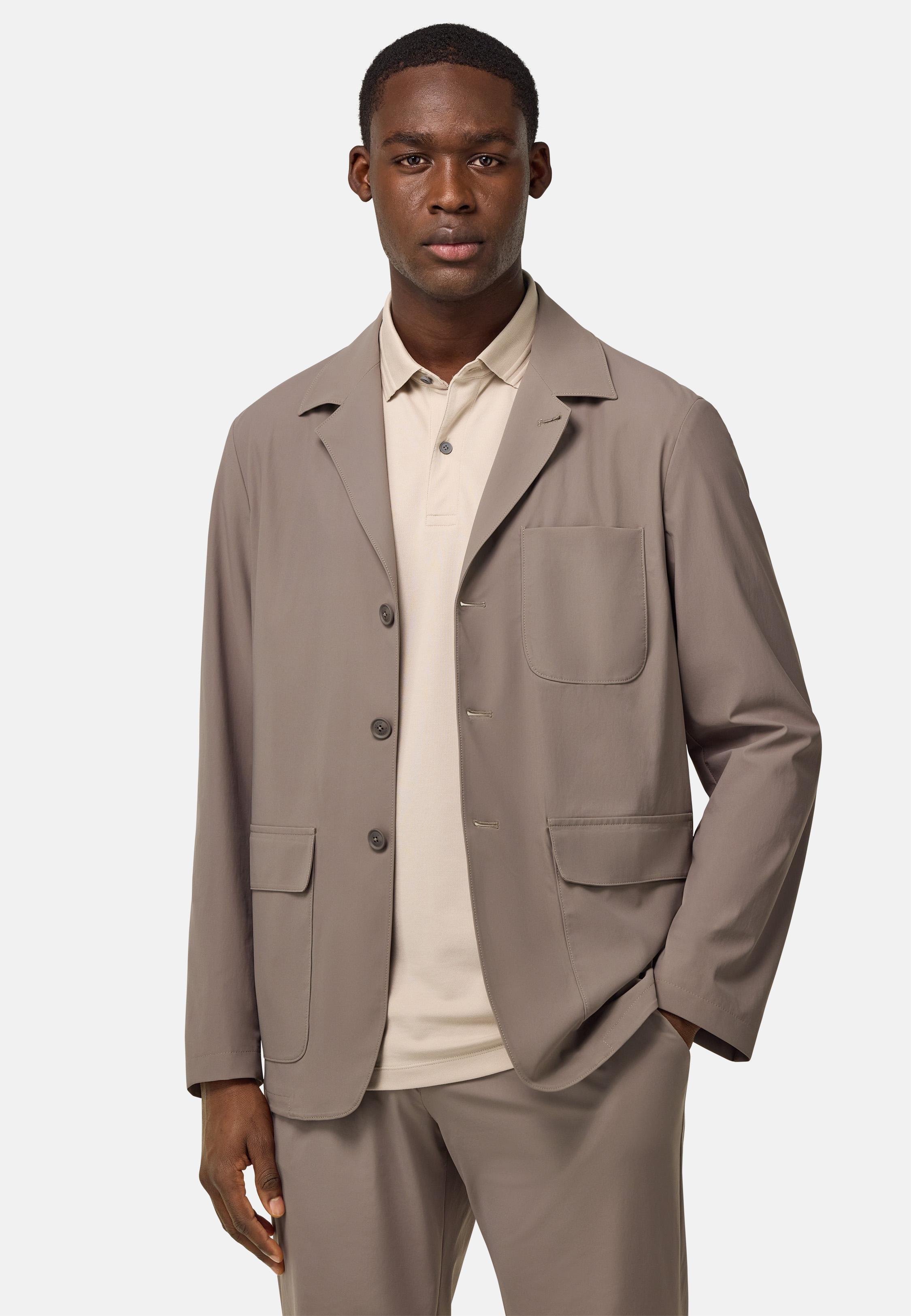 B-Tech Stretch Nylon Jacket Brown, Mud, medium