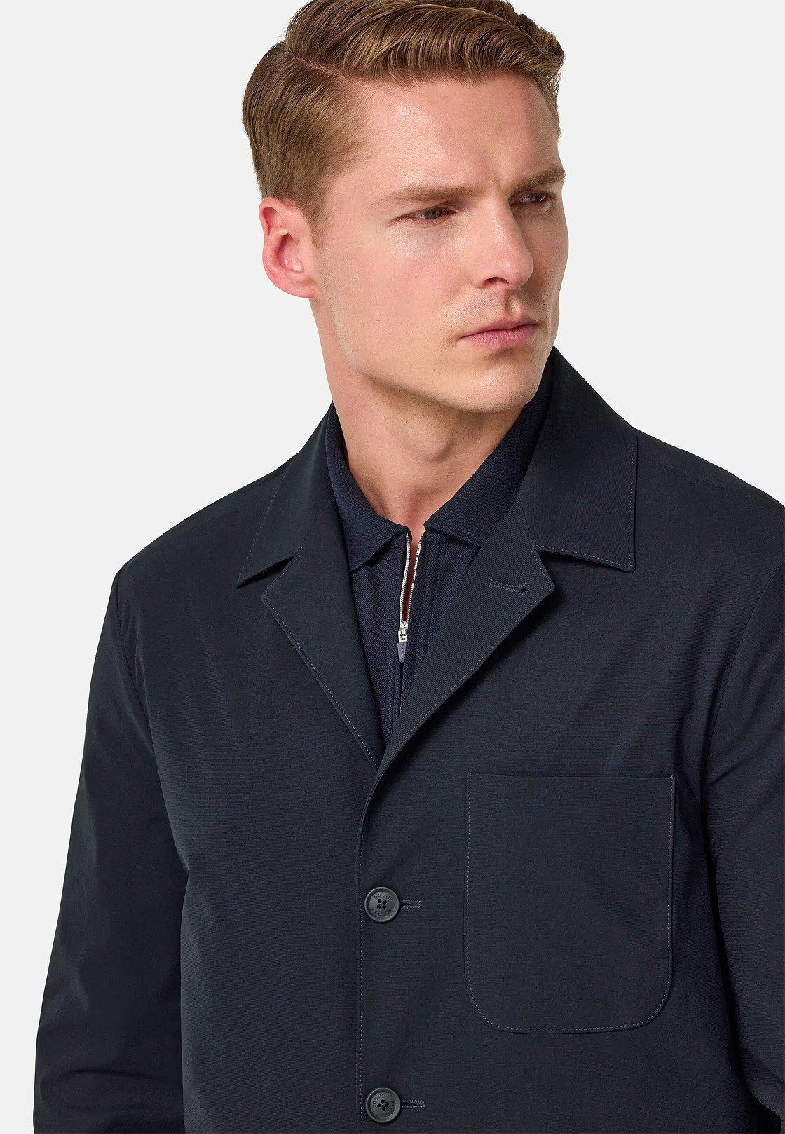 Jacket in Stretch Nylon B-Tech, Navy Blue, Navy blue, large image number 7