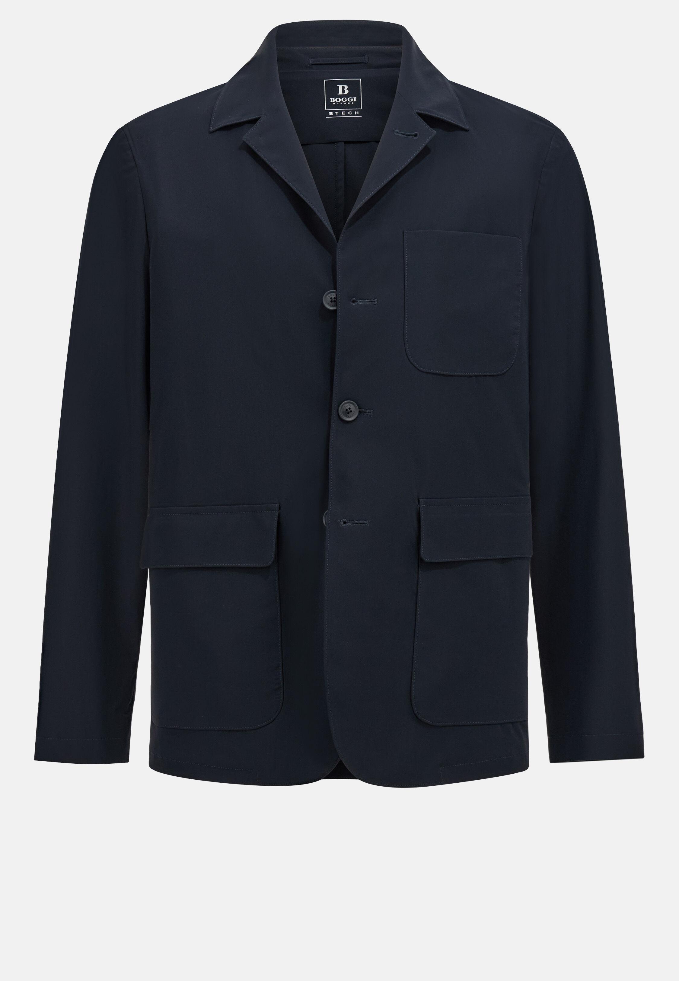 Jacket in Stretch Nylon B-Tech, Navy Blue, Navy blue, large image number 8