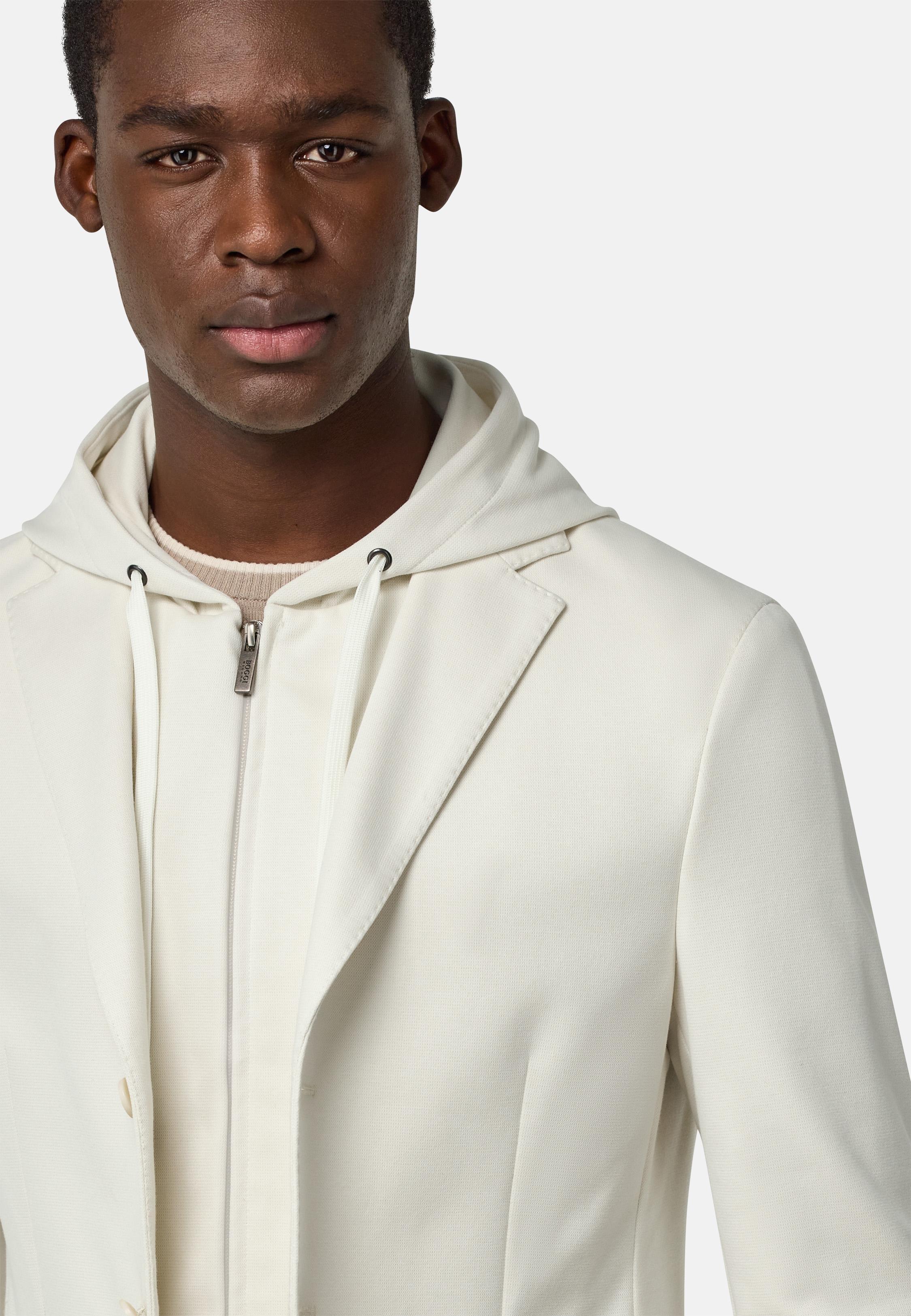 Cream Madison Cotton Sweatshirt Jacket, , large image number 2