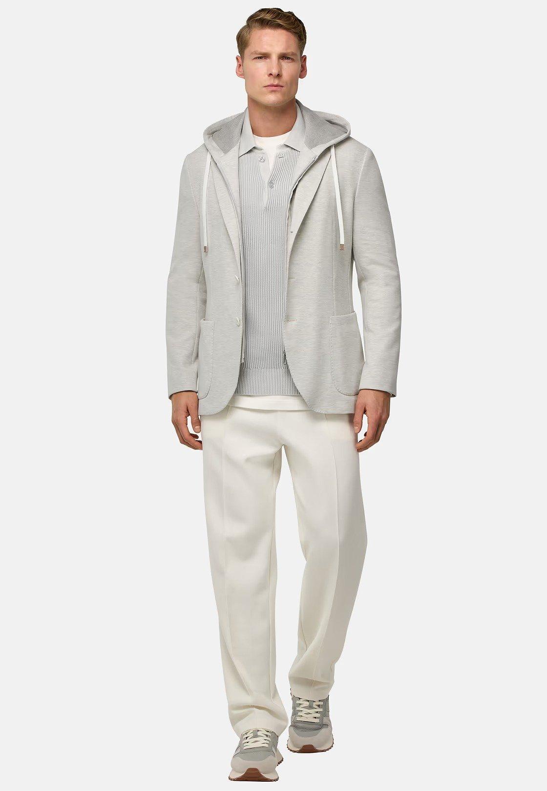 Grey Textured Hooded Sweatshirt, , large image number 0