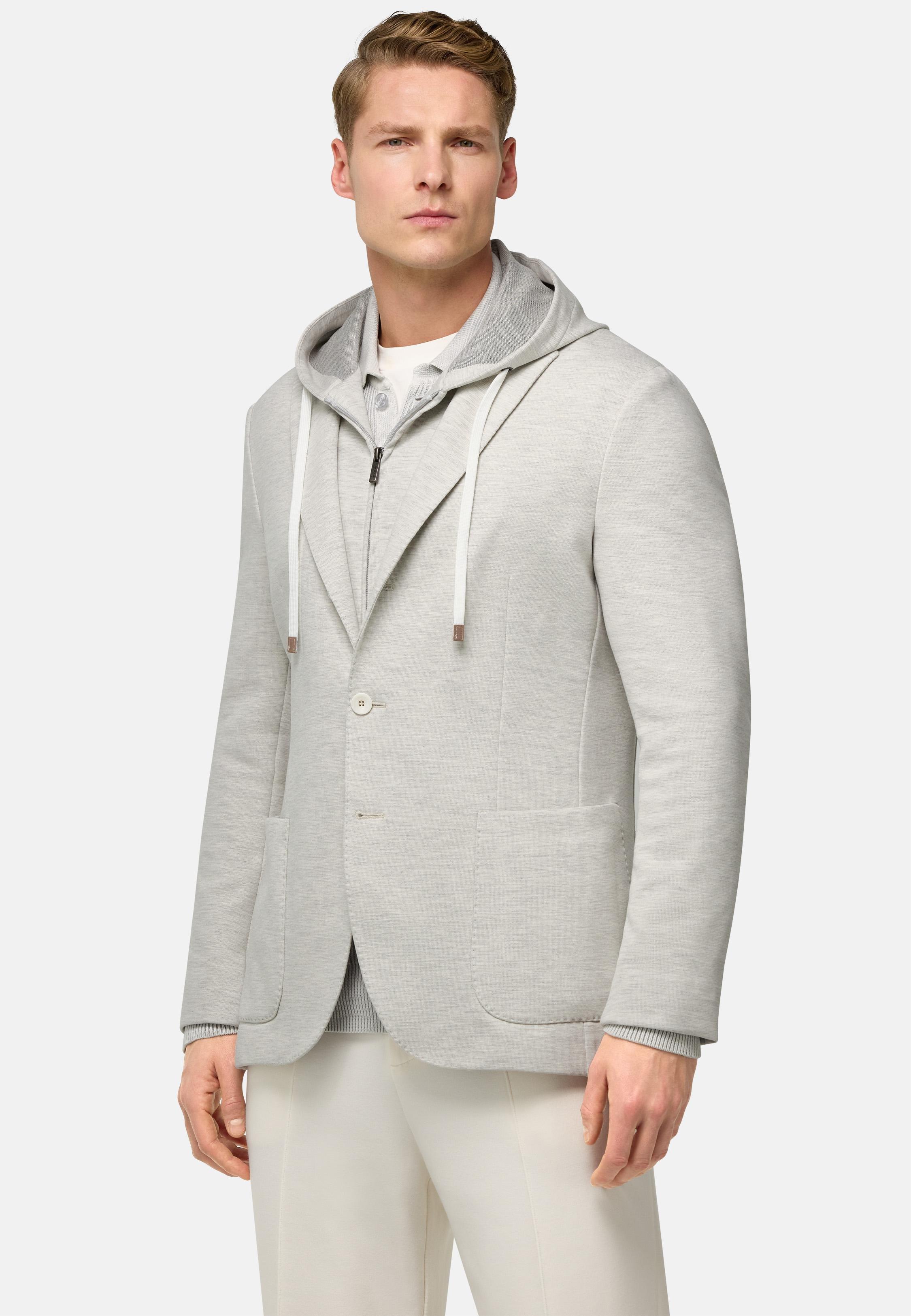Grey Textured Hooded Sweatshirt, , large image number 1
