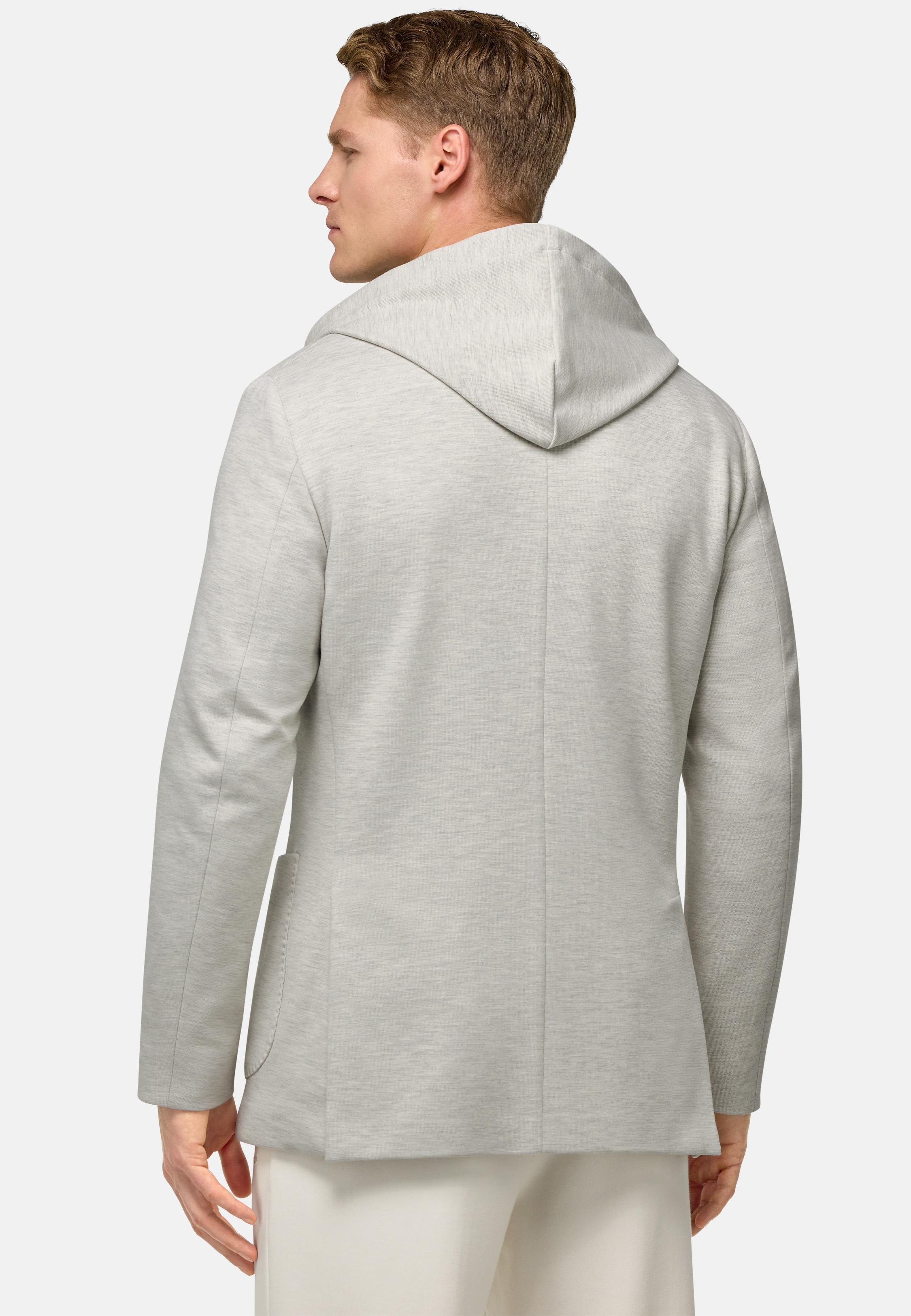 Grey Textured Hooded Sweatshirt, , large image number 3