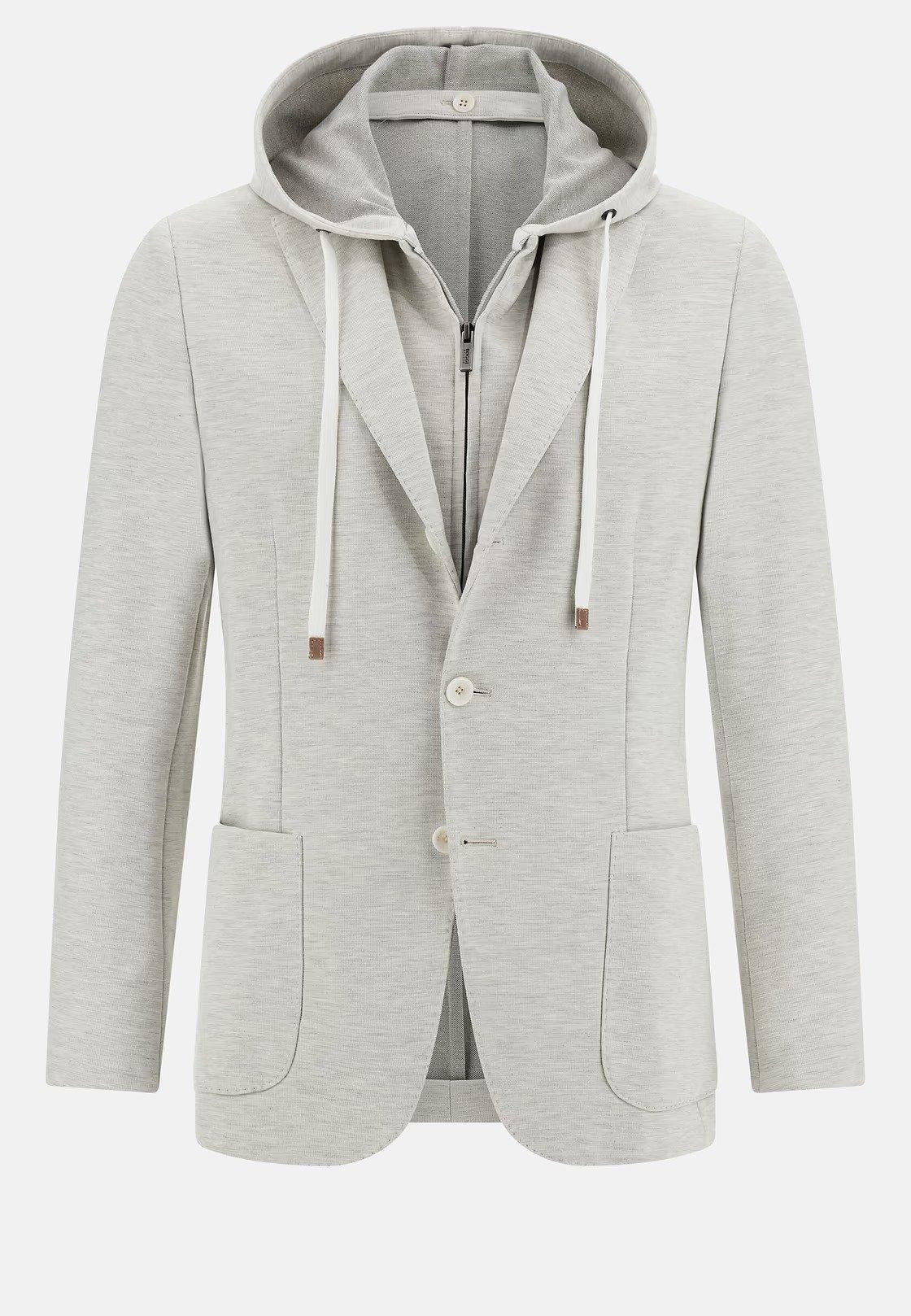 Grey Textured Hooded Sweatshirt, , large image number 6