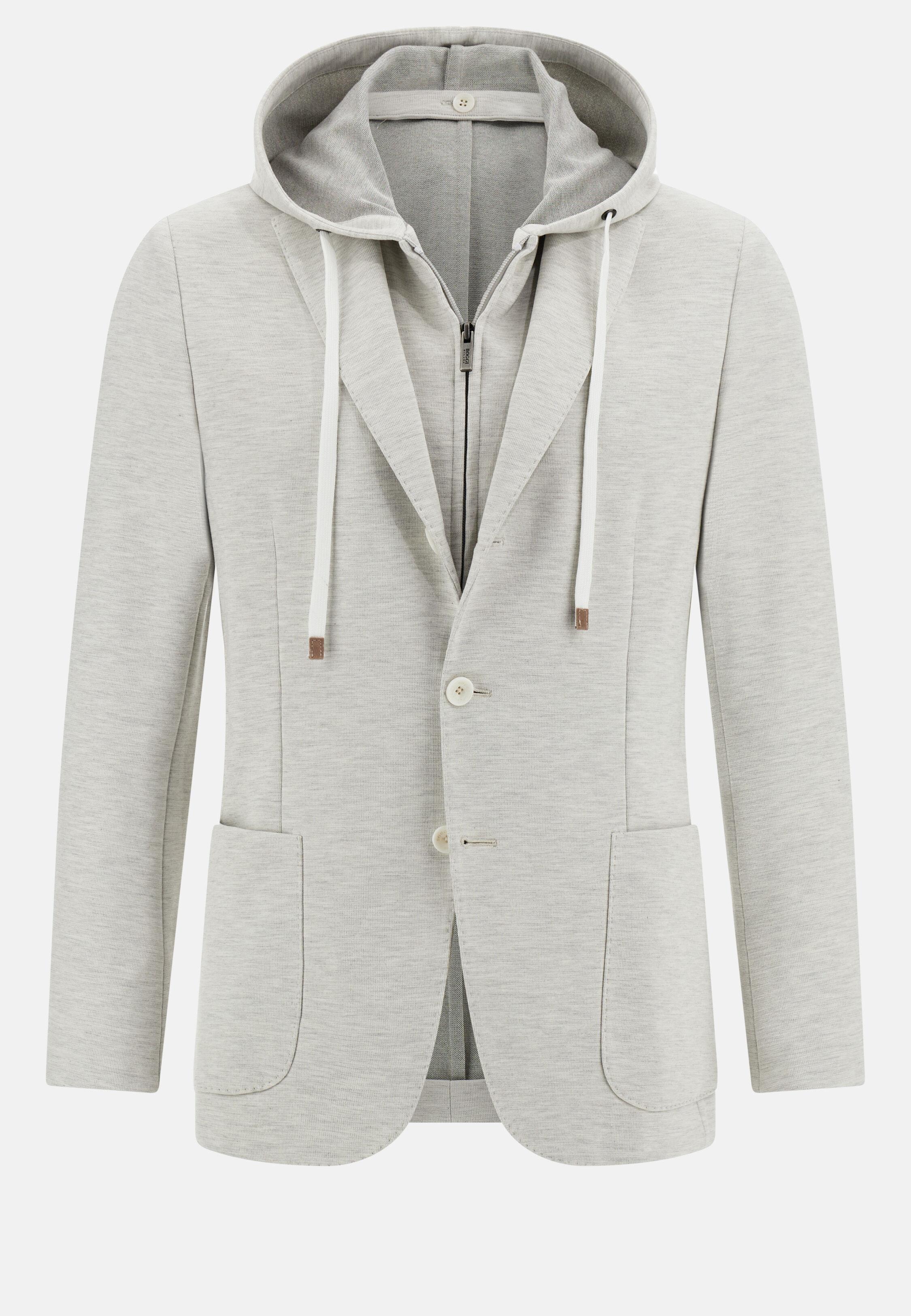 Jacket in Madison Cotton Blend Sweatshirt, Light Grey, Light grey, large image number 8