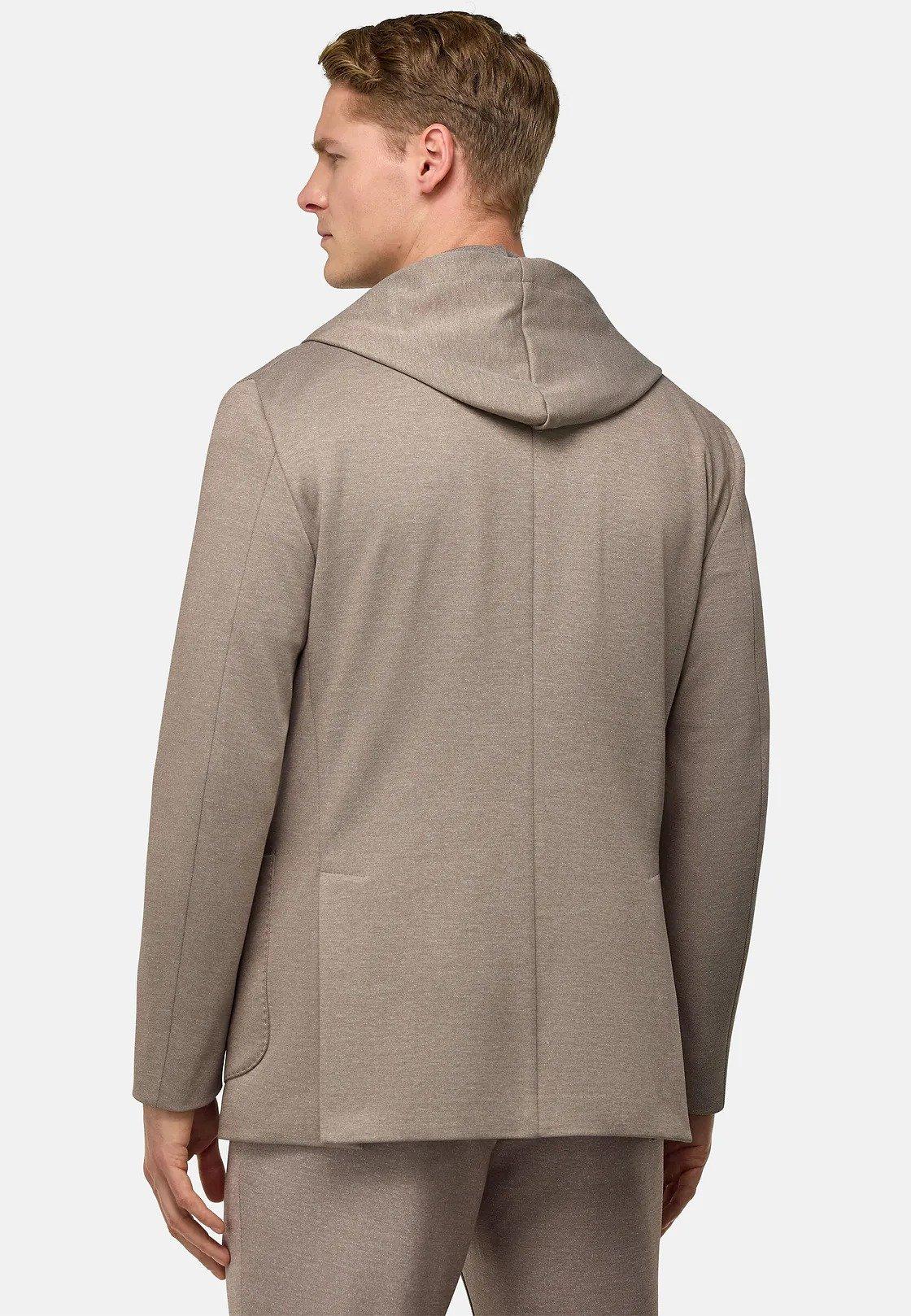 Brown Textured Hooded Sweatshirt, , large image number 4