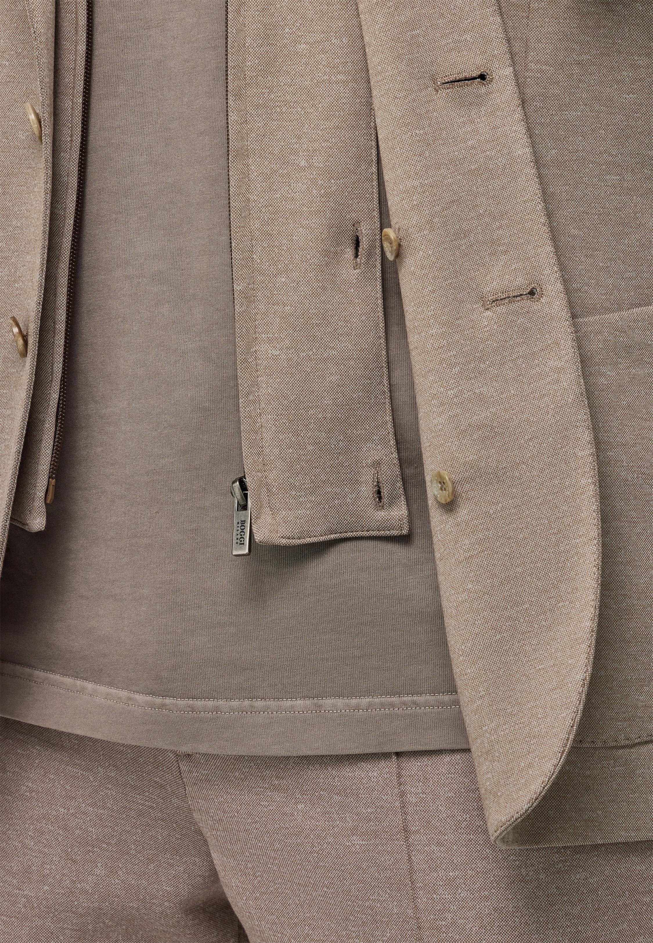 Brown Textured Hooded Sweatshirt, Taupe, large image number 5