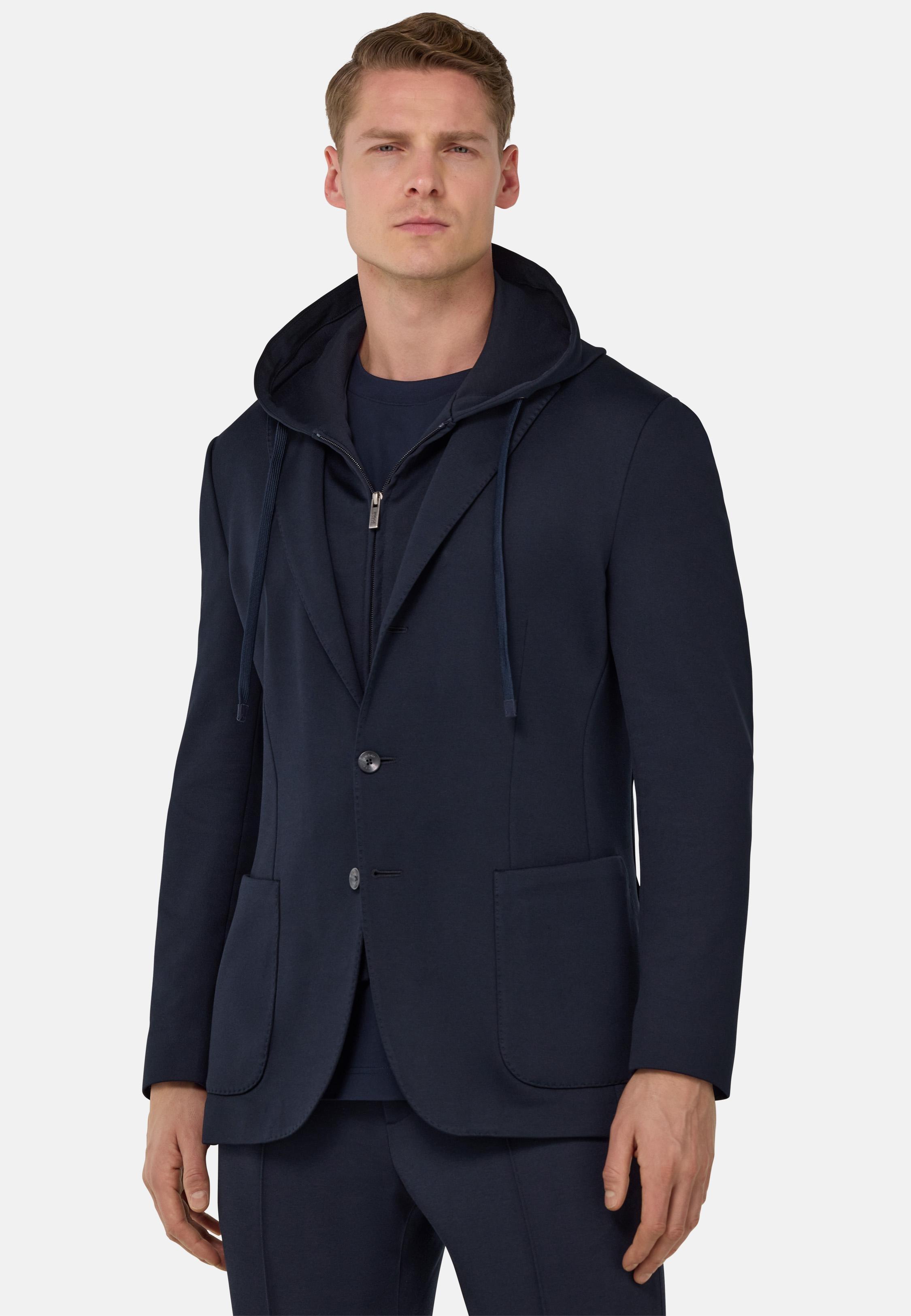 Madison Cotton Sweatshirt Jacket Navy, , large image number 0
