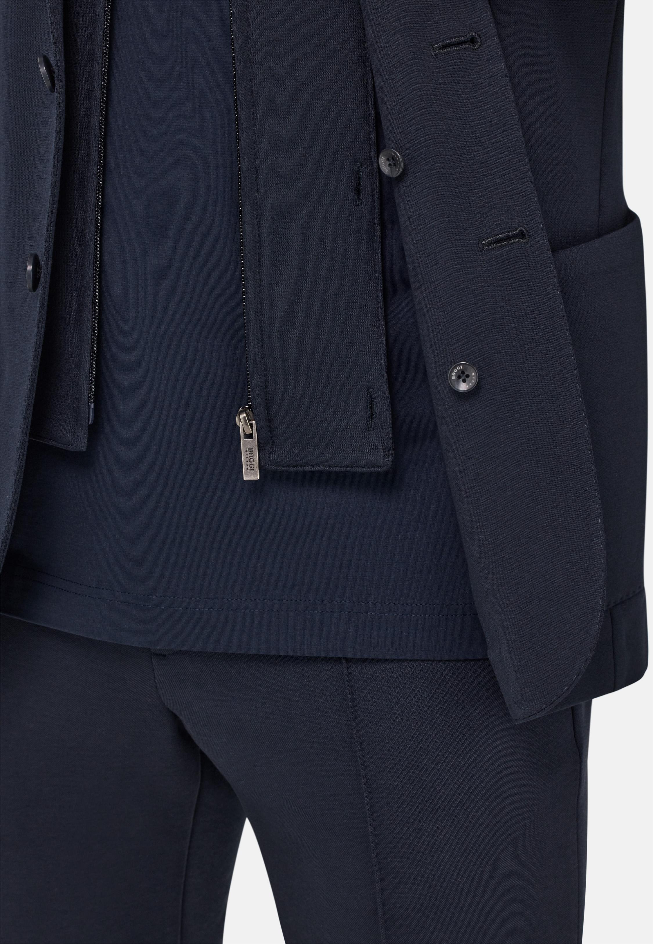 Madison Cotton Sweatshirt Jacket Navy, , large image number 2