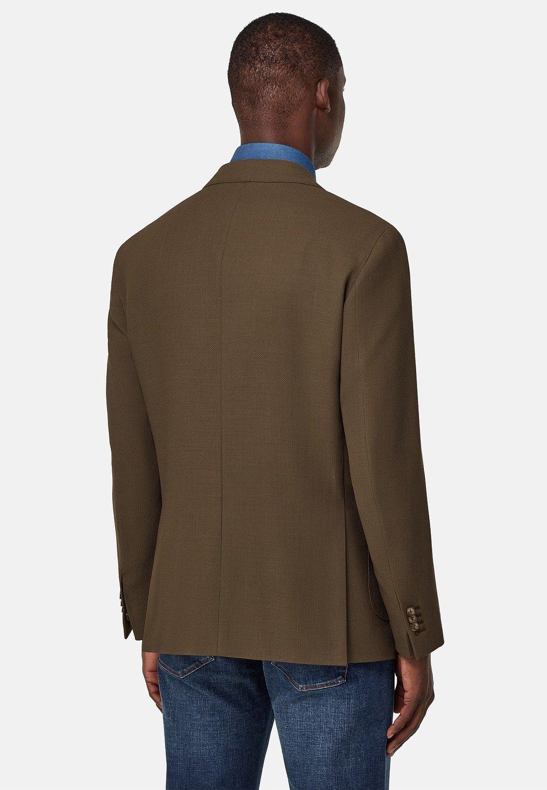 Jacket In Pure Wool Crepe Brown, , large image number 2
