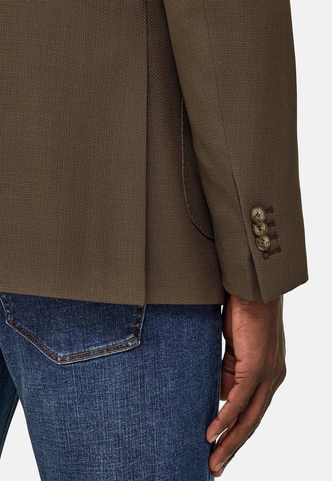 Jacket In Pure Wool Crepe Brown, , large image number 3