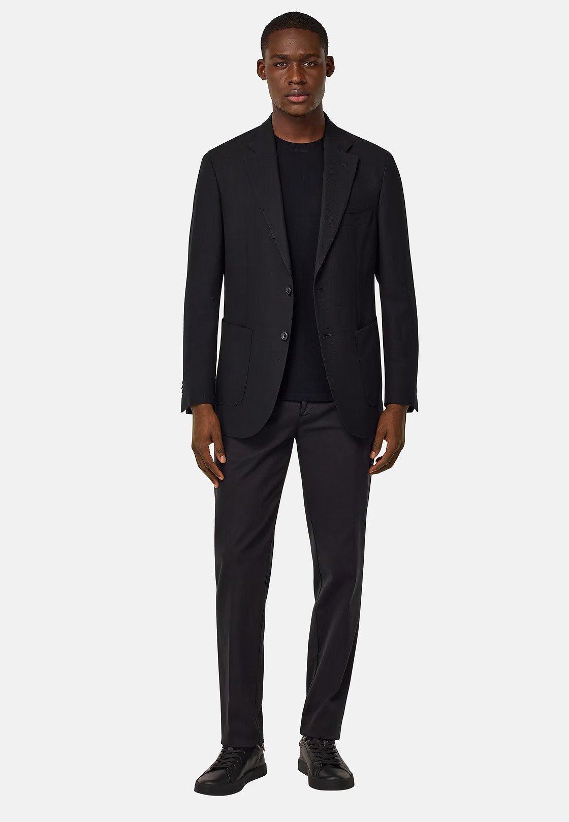 Jacket In Pure Wool Crepe Black, , medium