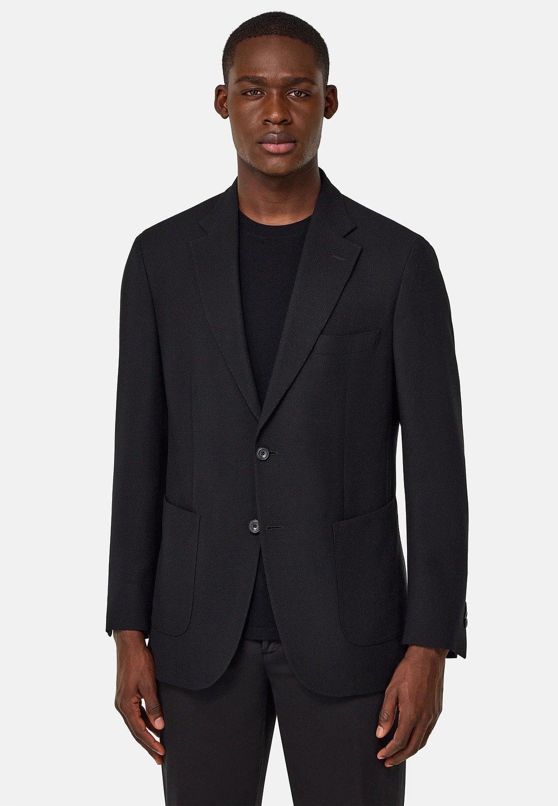 Jacket In Pure Wool Crepe Black, , large image number 1