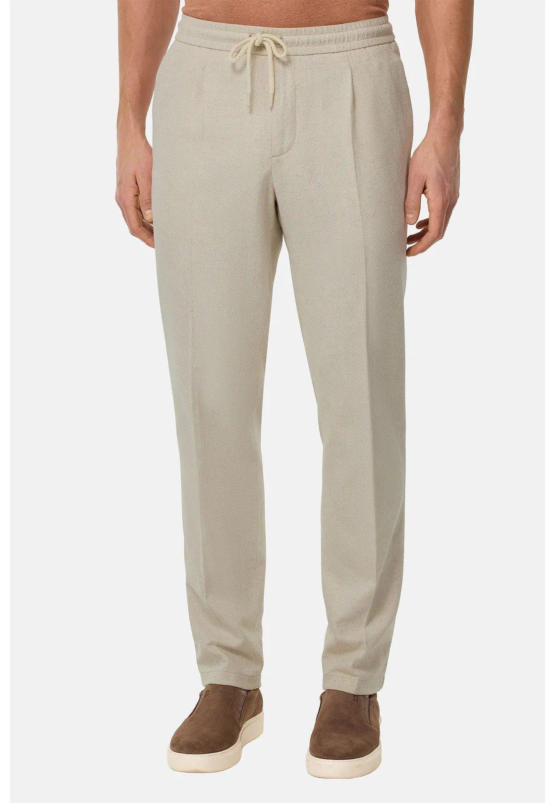 City Trousers In Cotton And Linen Beige, , large image number 1