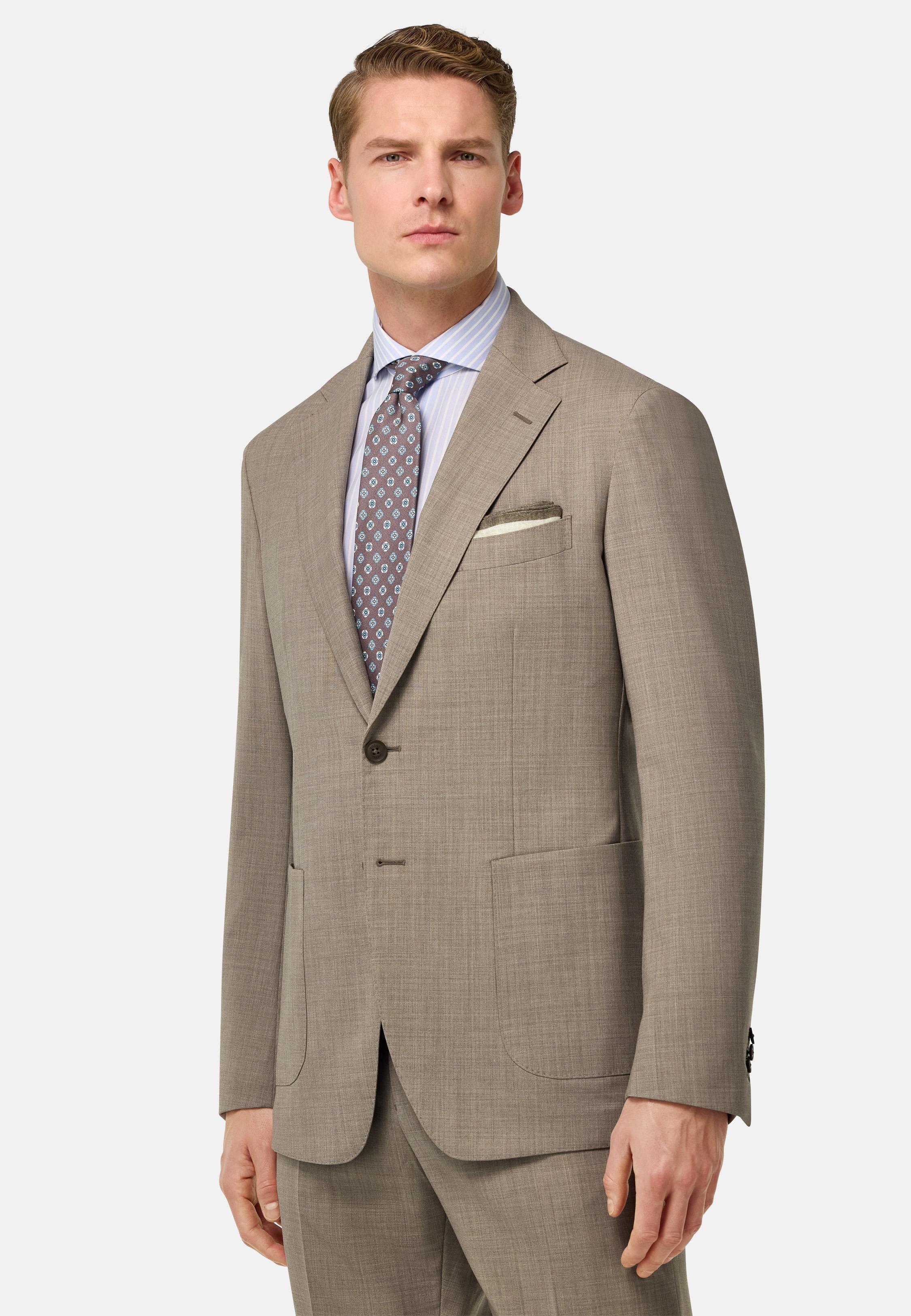 B-Aria Stretch Wool Jacket Brown, , large image number 1