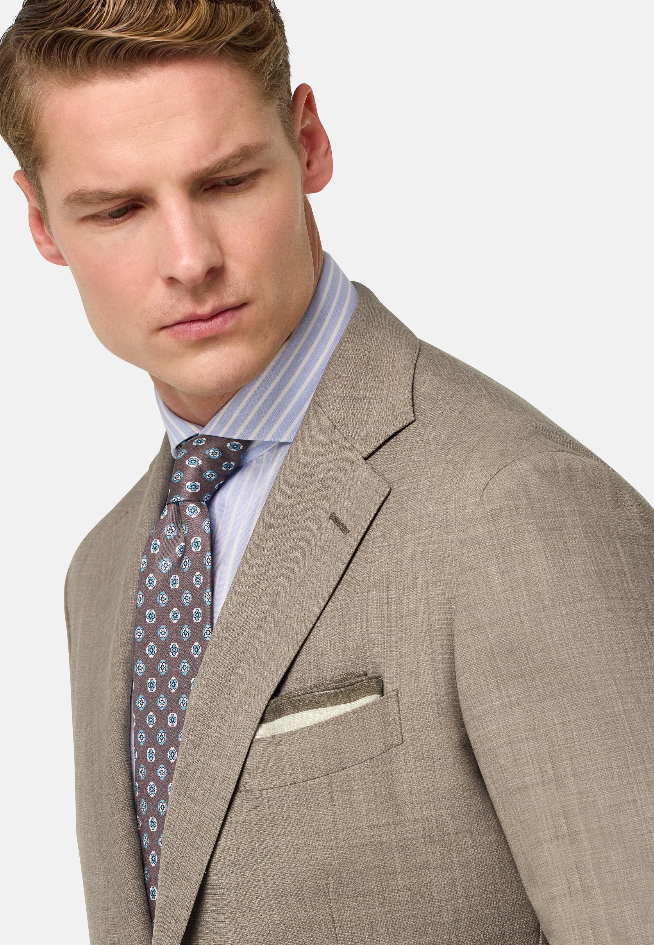 B-Aria Stretch Wool Jacket Brown, , large image number 3