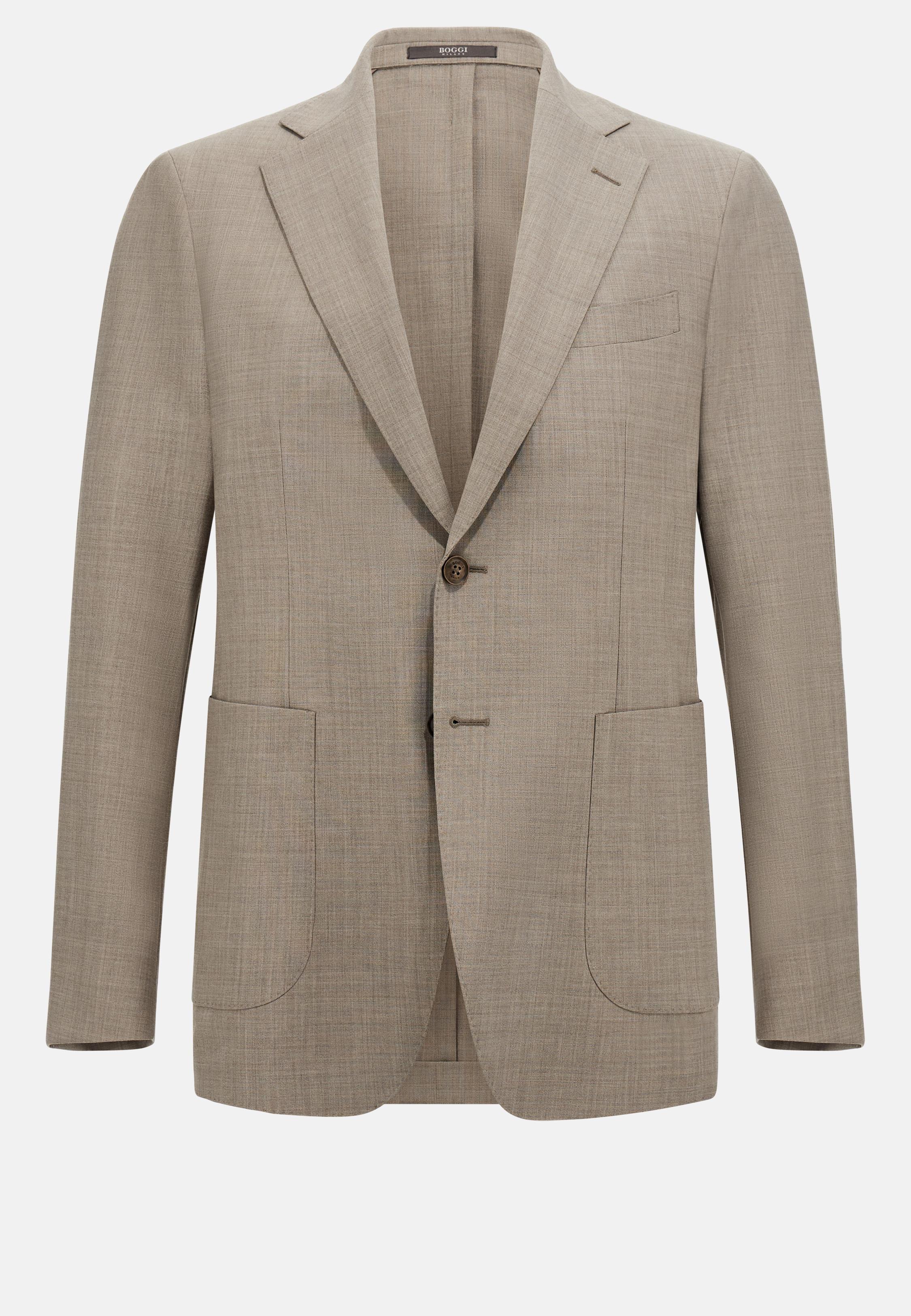 B-Aria Stretch Wool Jacket Brown, , large image number 4