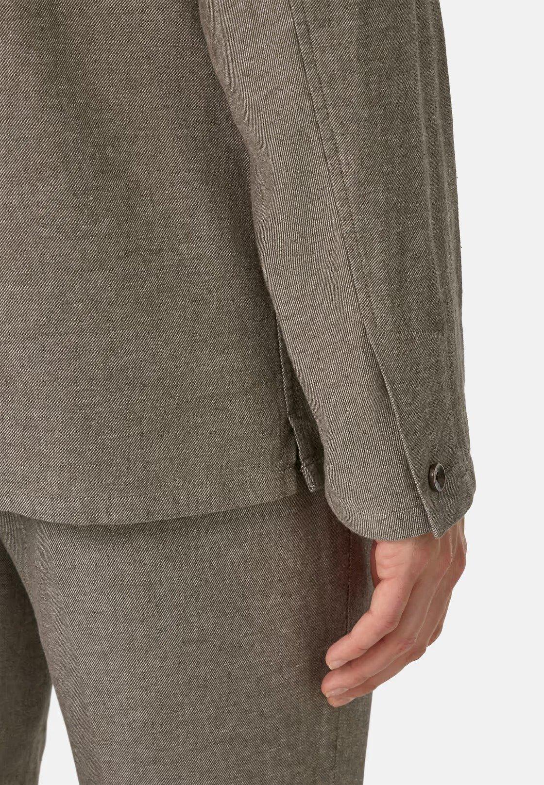 Sand Diagonal Shirt Jacket In Linen And Cotton Beige, Taupe, large image number 3