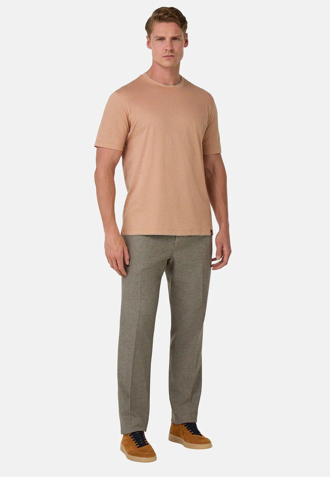 City Trousers In Cotton And Linen Beige, , large image number 0