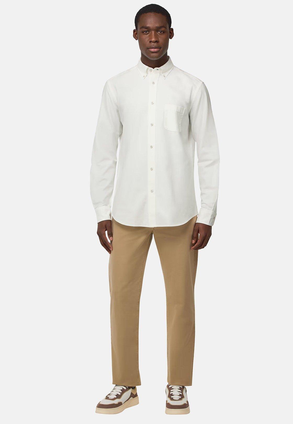 White Regular Fit Oxford Cotton Shirt, , large image number 0