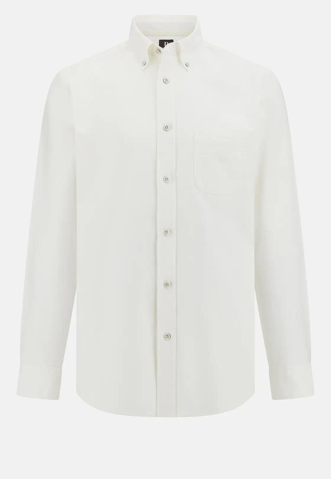 White Regular Fit Oxford Cotton Shirt, , large image number 4