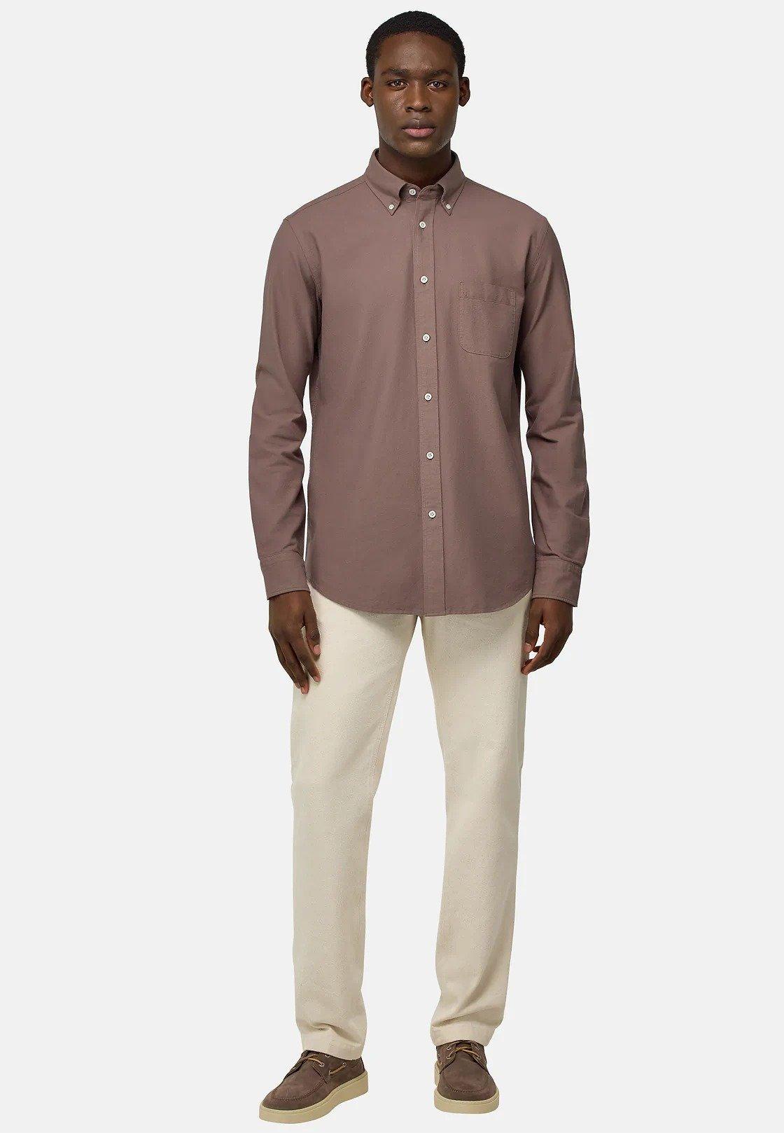 Regular Fit Oxford Cotton Shirt Brown, Taupe, medium