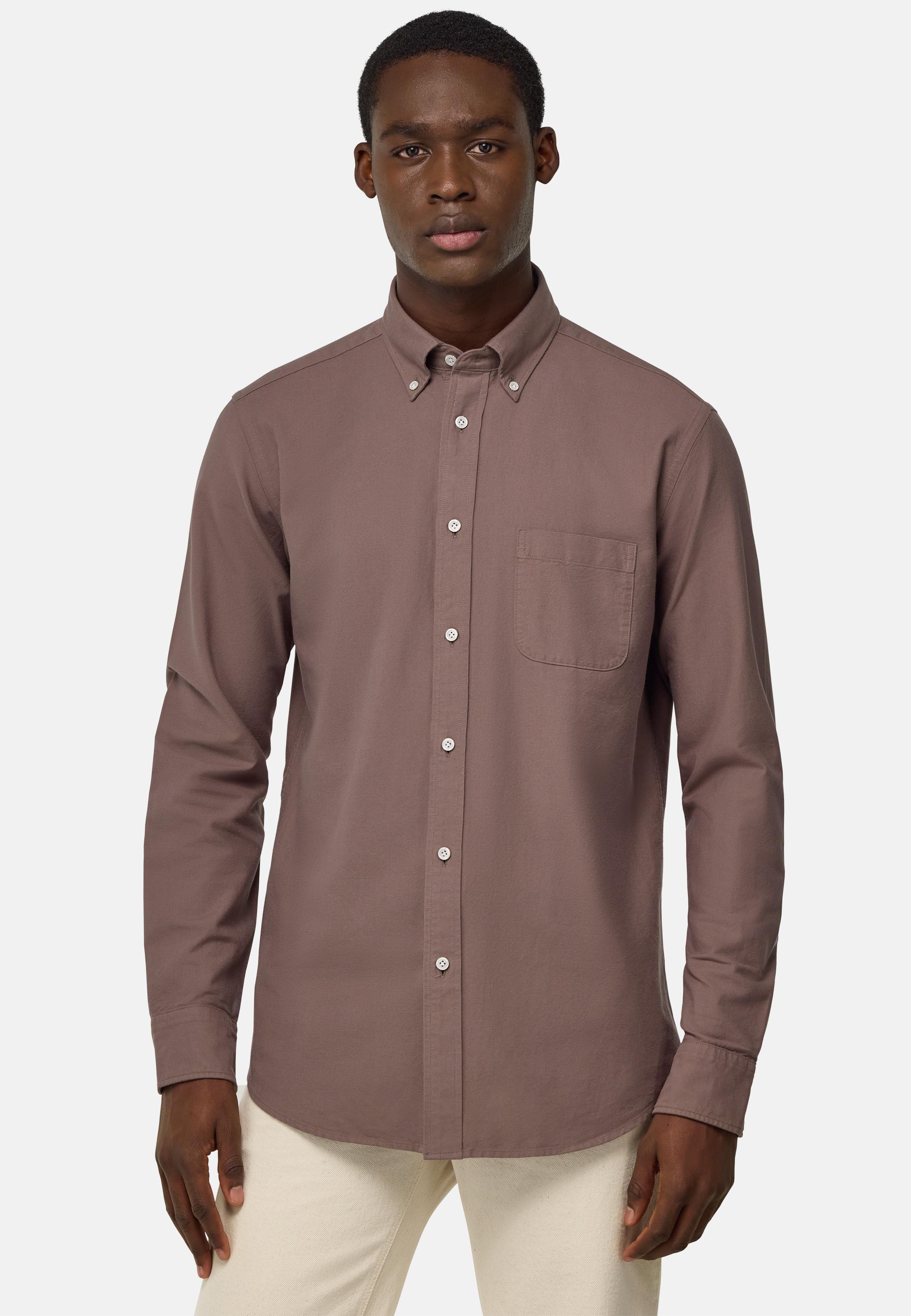 Regular Fit Oxford Cotton Shirt Brown, Taupe, medium