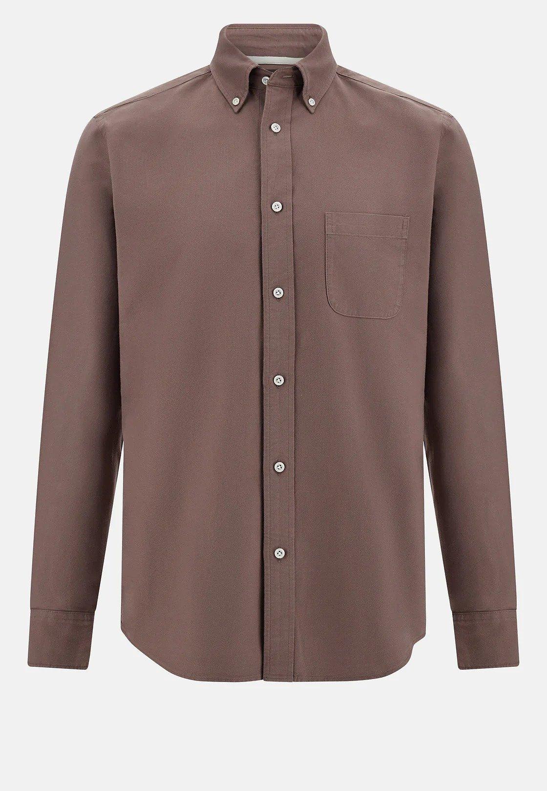 Brown Regular Fit Oxford Cotton Shirt, , large image number 4