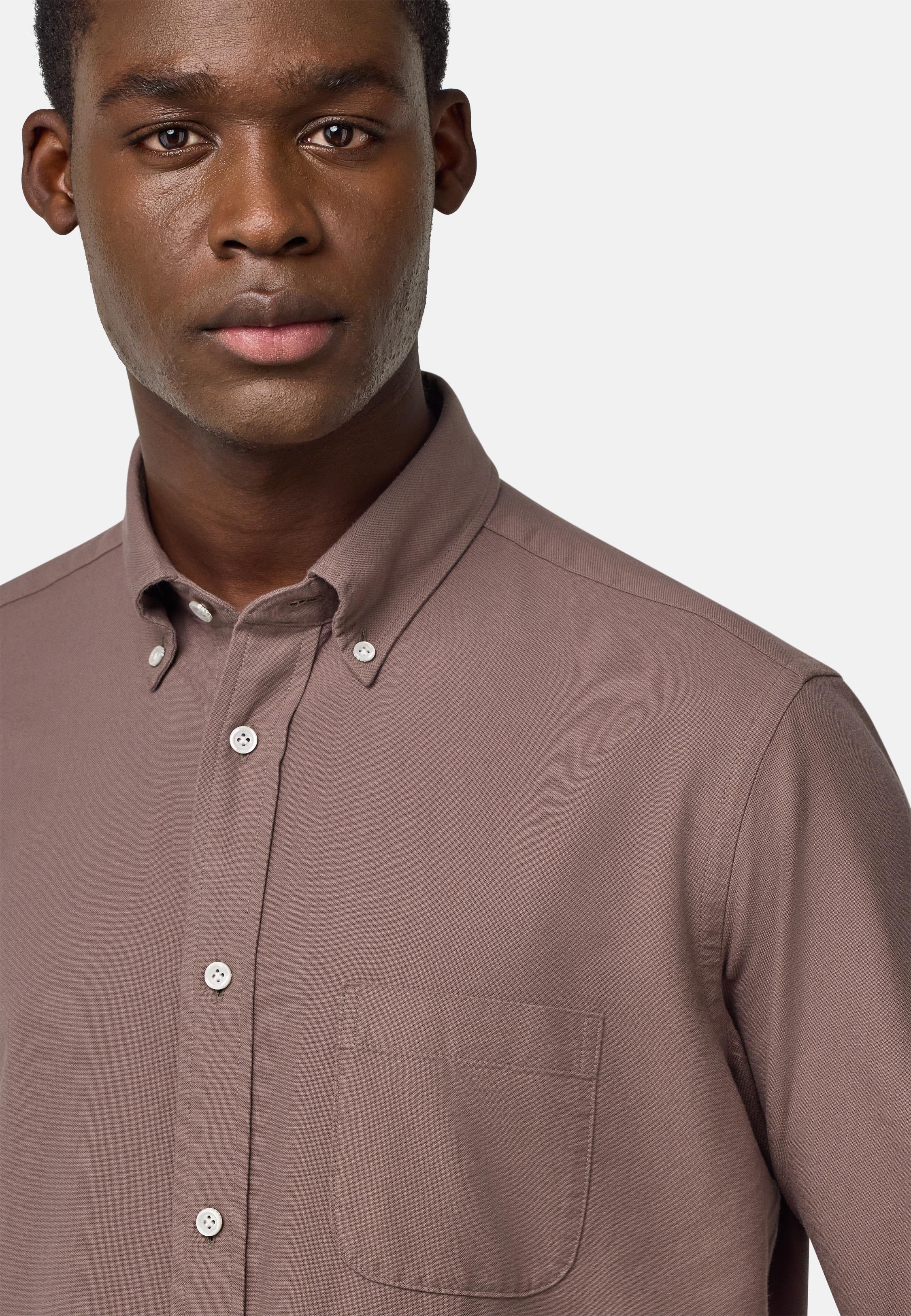 Regular Fit Oxford Cotton Shirt Brown, Taupe, large image number 5